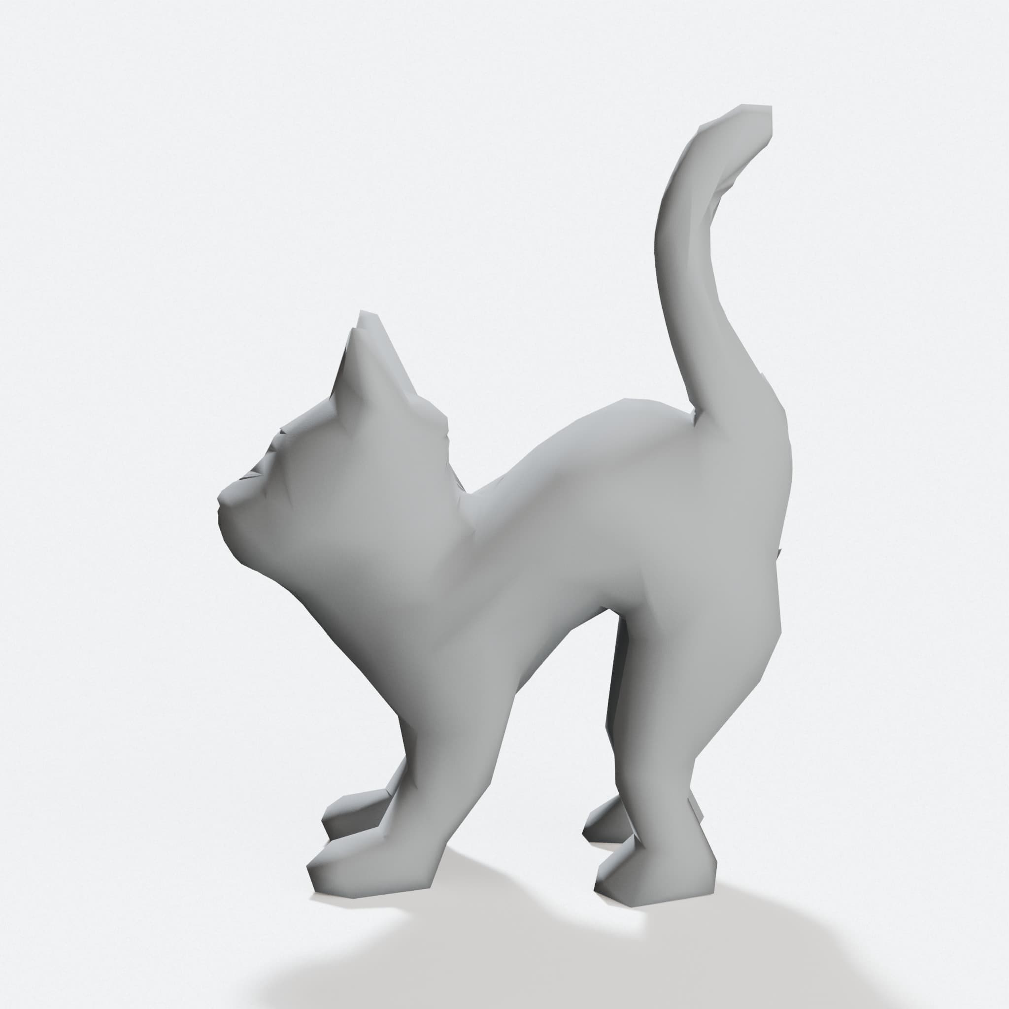 Faceted Cat Sculpture | 3D Printed Home Decor, hero tilt