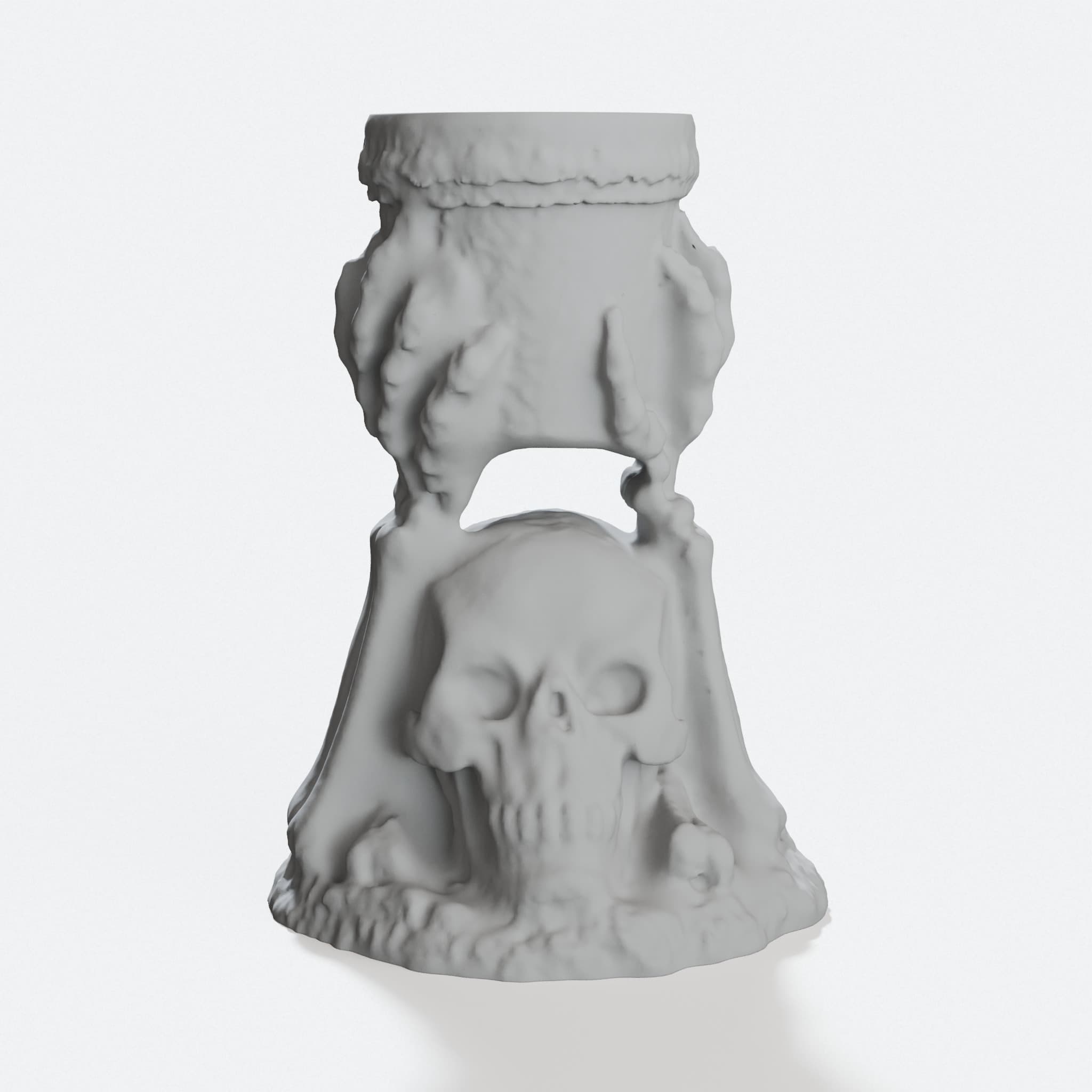 Skeleton Candle Holder 3D Printed Home Decor, hero tilt