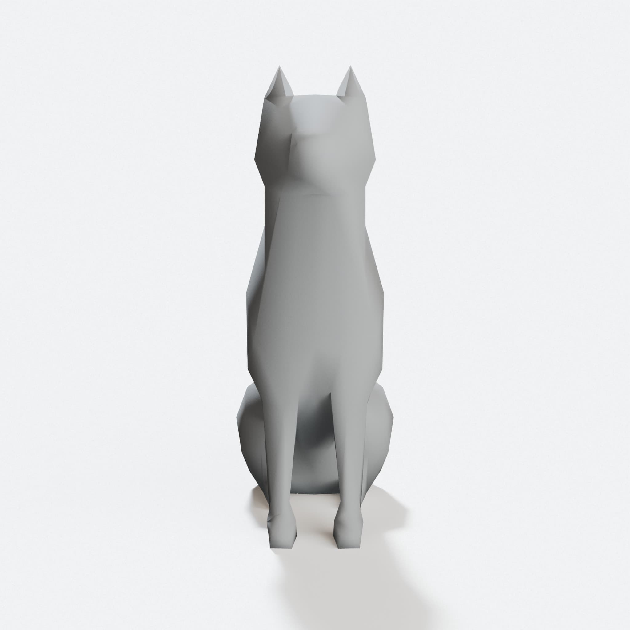 Low Poly Akita 3D Printed Toy Dog Figurine, hero tilt