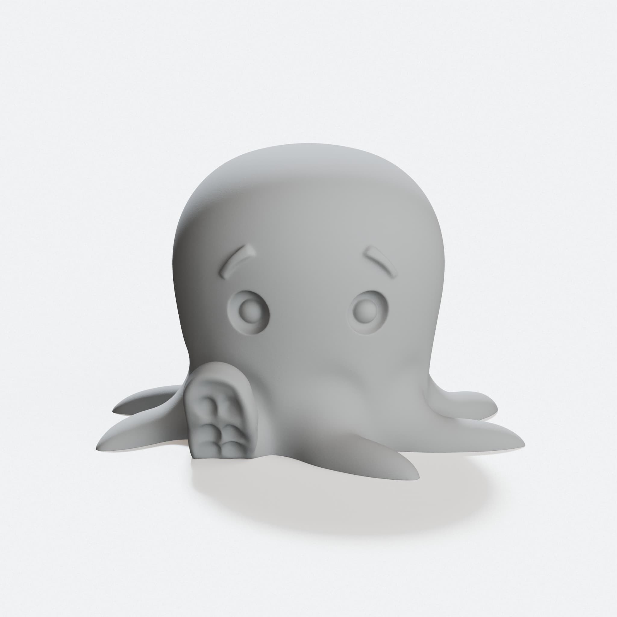 Cute Octopus with Following Eyes - 3D Printed Toy Figure, hero tilt