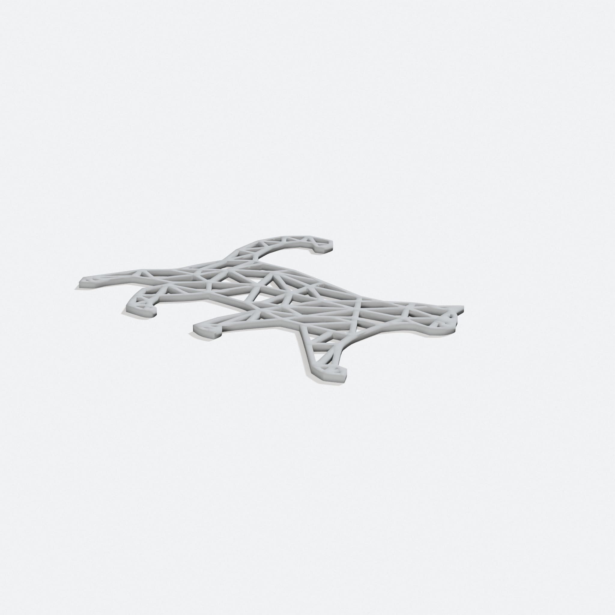 Cat 2D Art, 3D Printed Home Decor Wall Display, turn three quarter