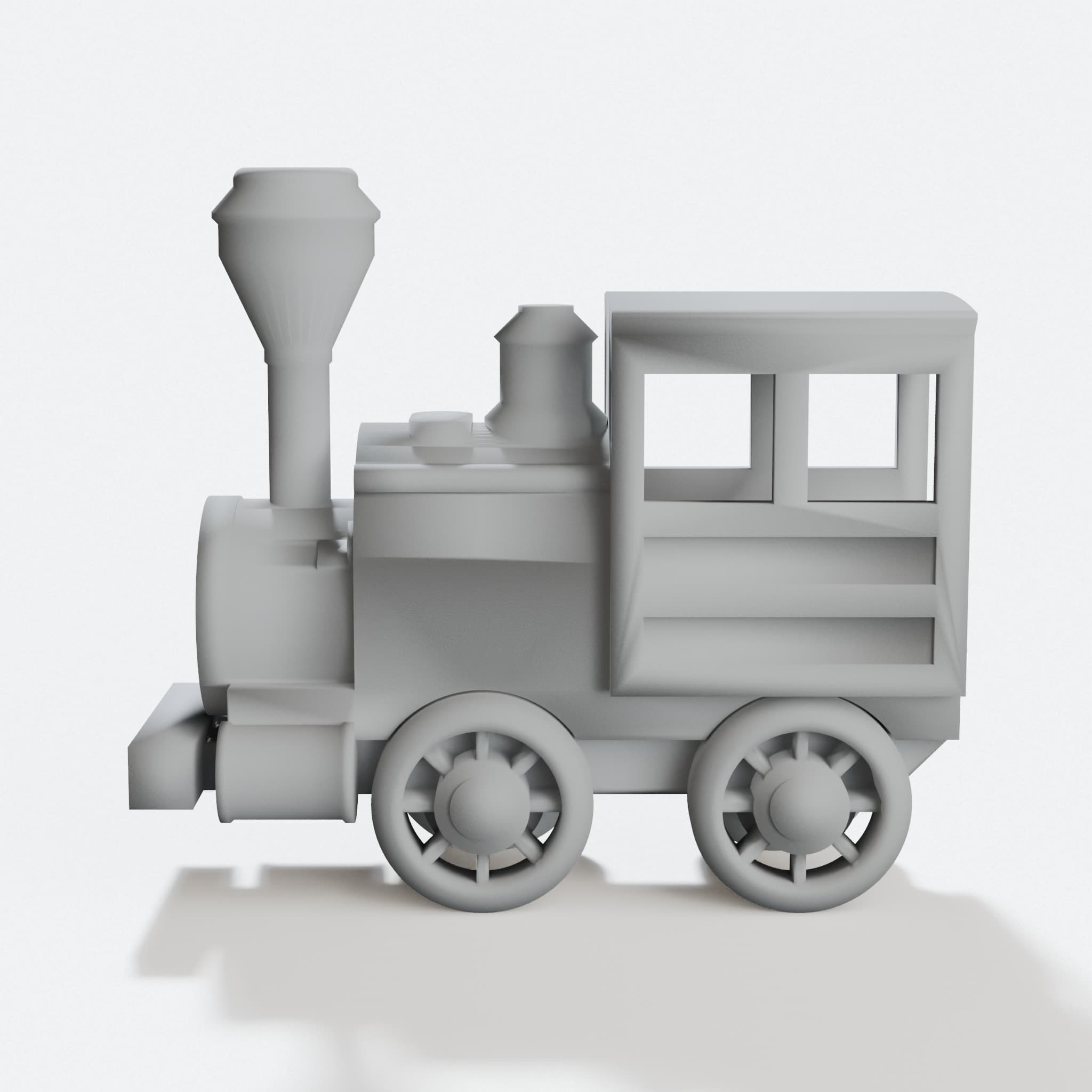 Toy Train 3D Printable Model, hero tilt