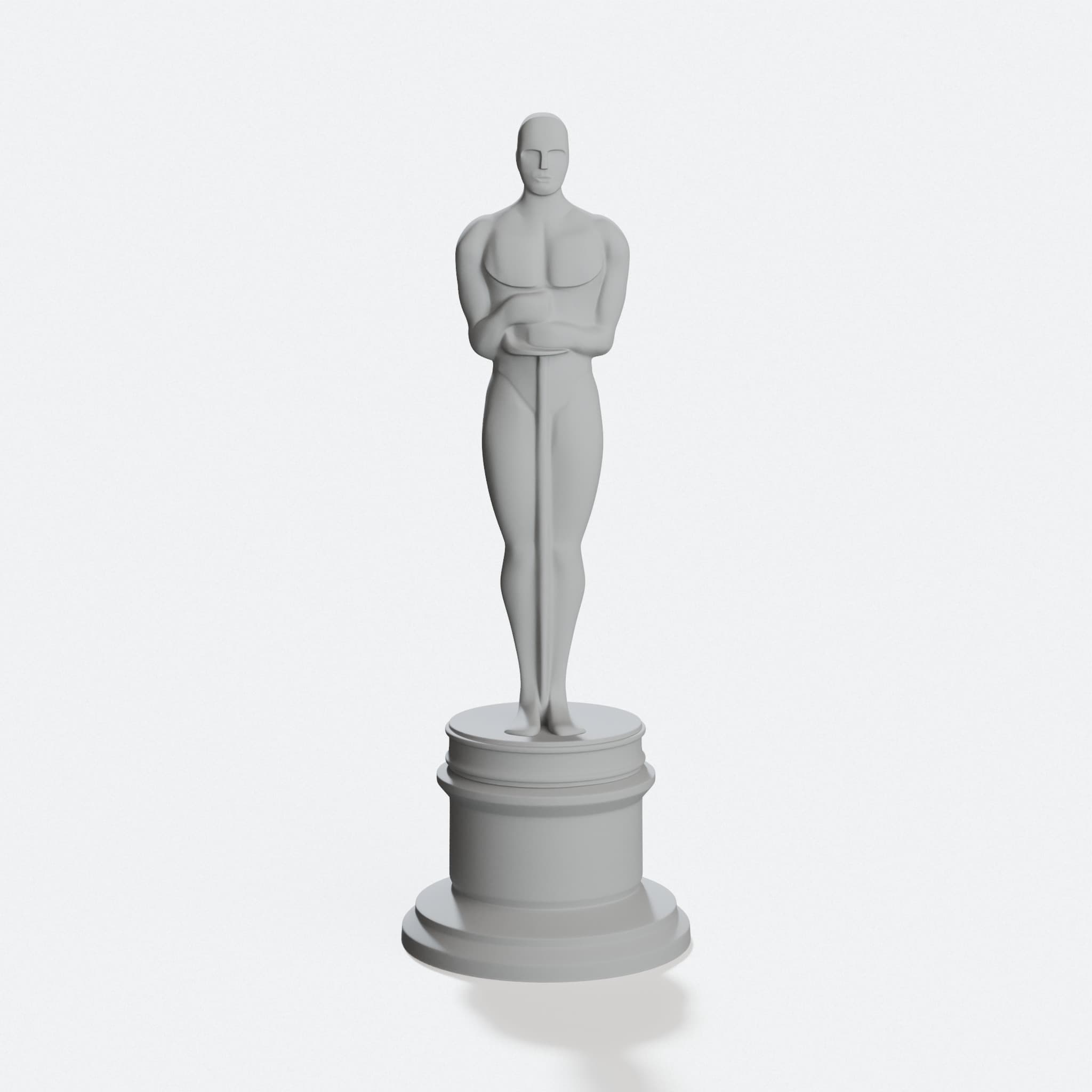Oscar Award Trophy 3D Print Model, hero tilt