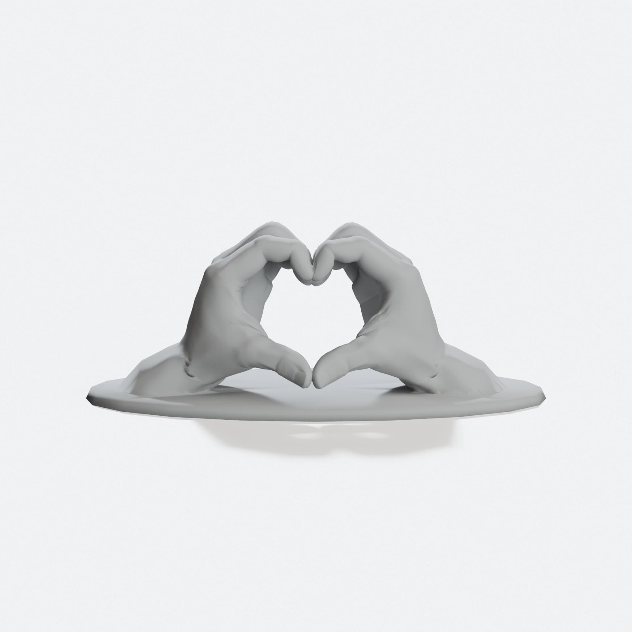 Heart with Hands 3D Printable Ornament, hero tilt