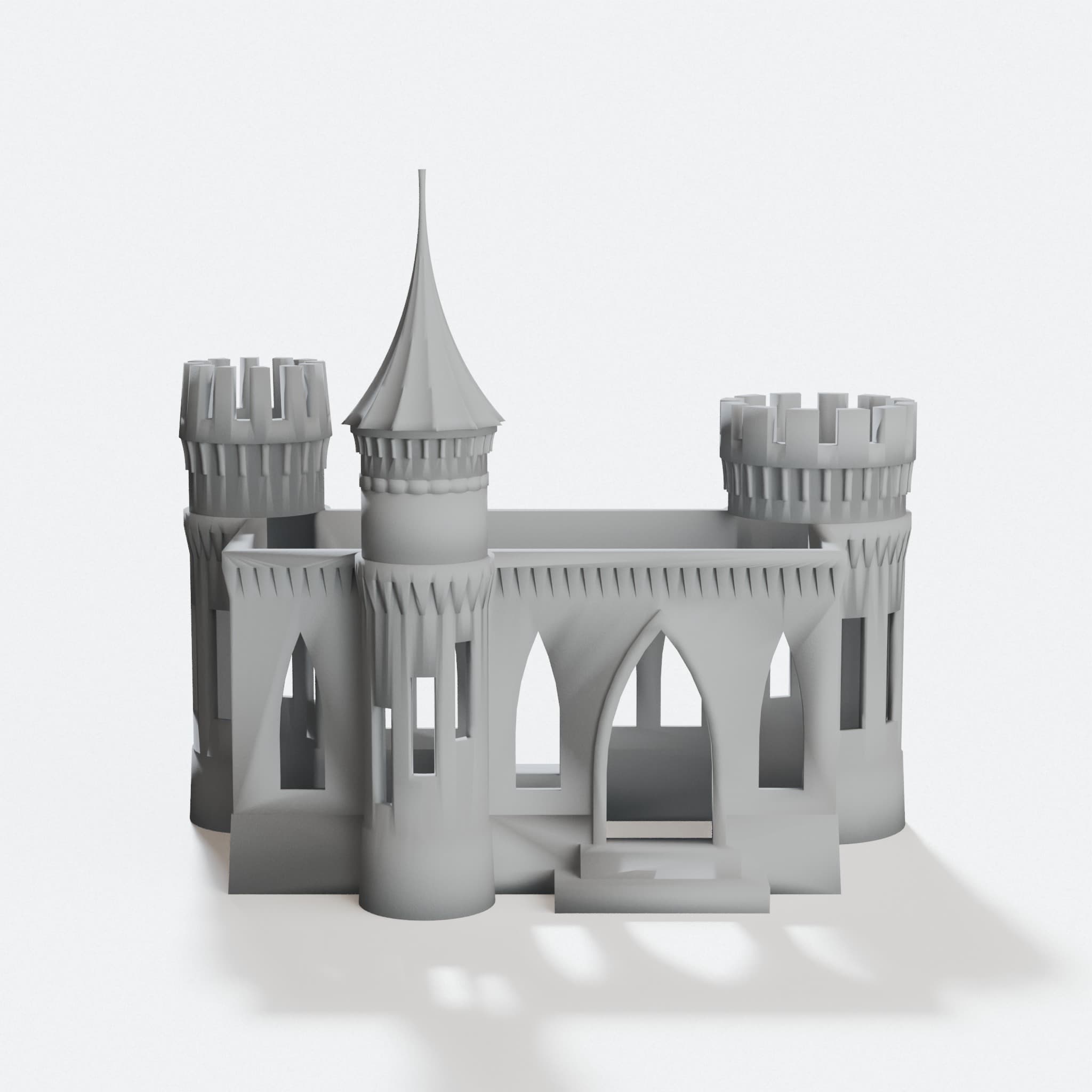 Concrete Castle Display Model, 1:25 Scale Architectural Print, hero tilt