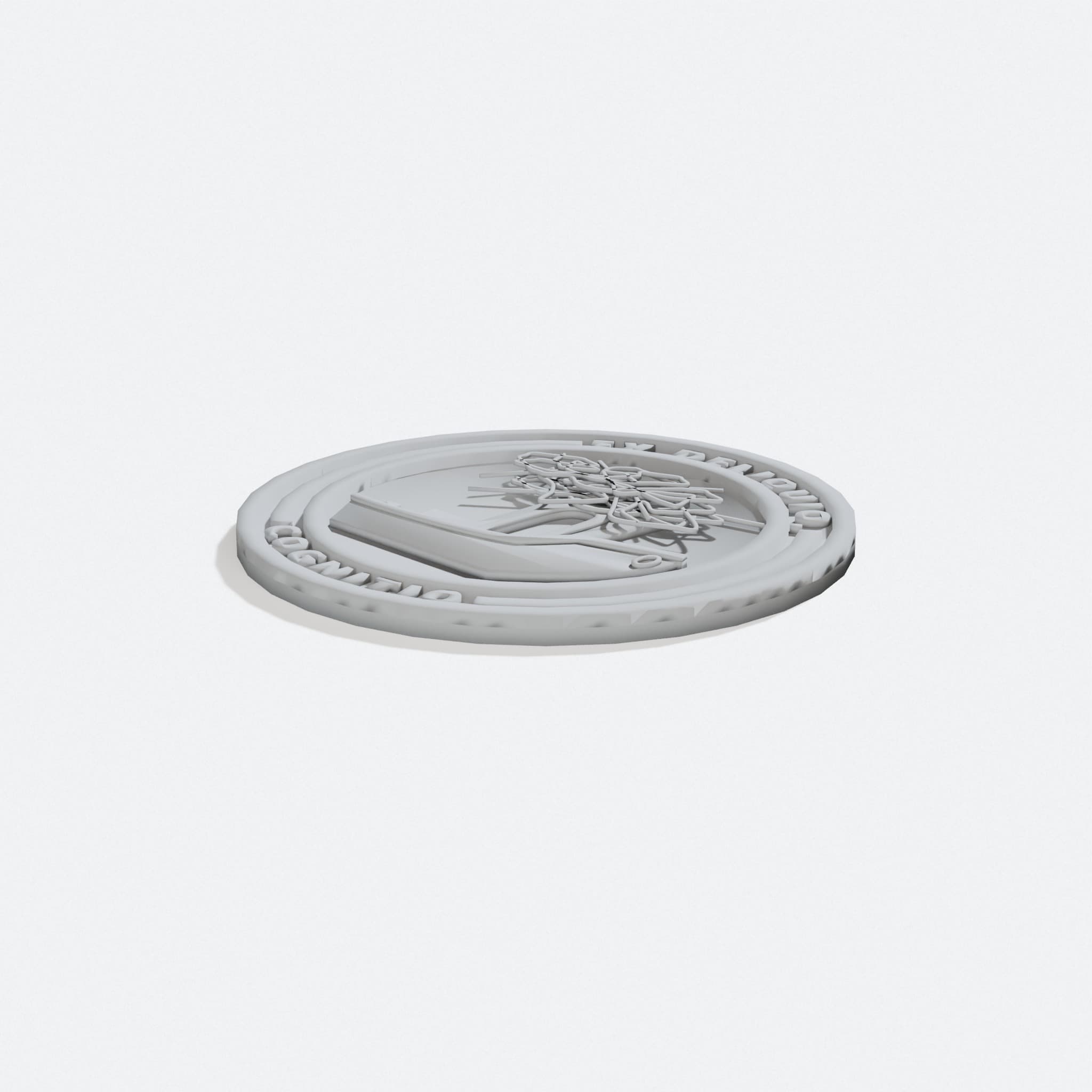 From Failure Comes Knowledge Maker Coin 3D Printed Ornament, turn three quarter