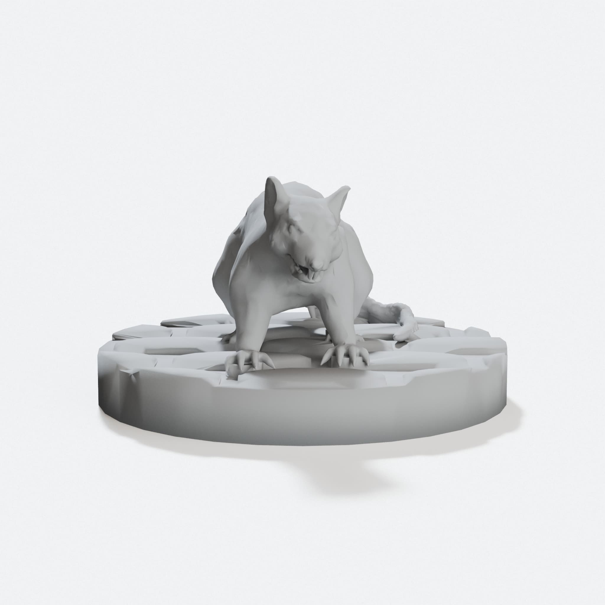 Dire Rat 28mm 3D Printed Miniature Toy, hero tilt