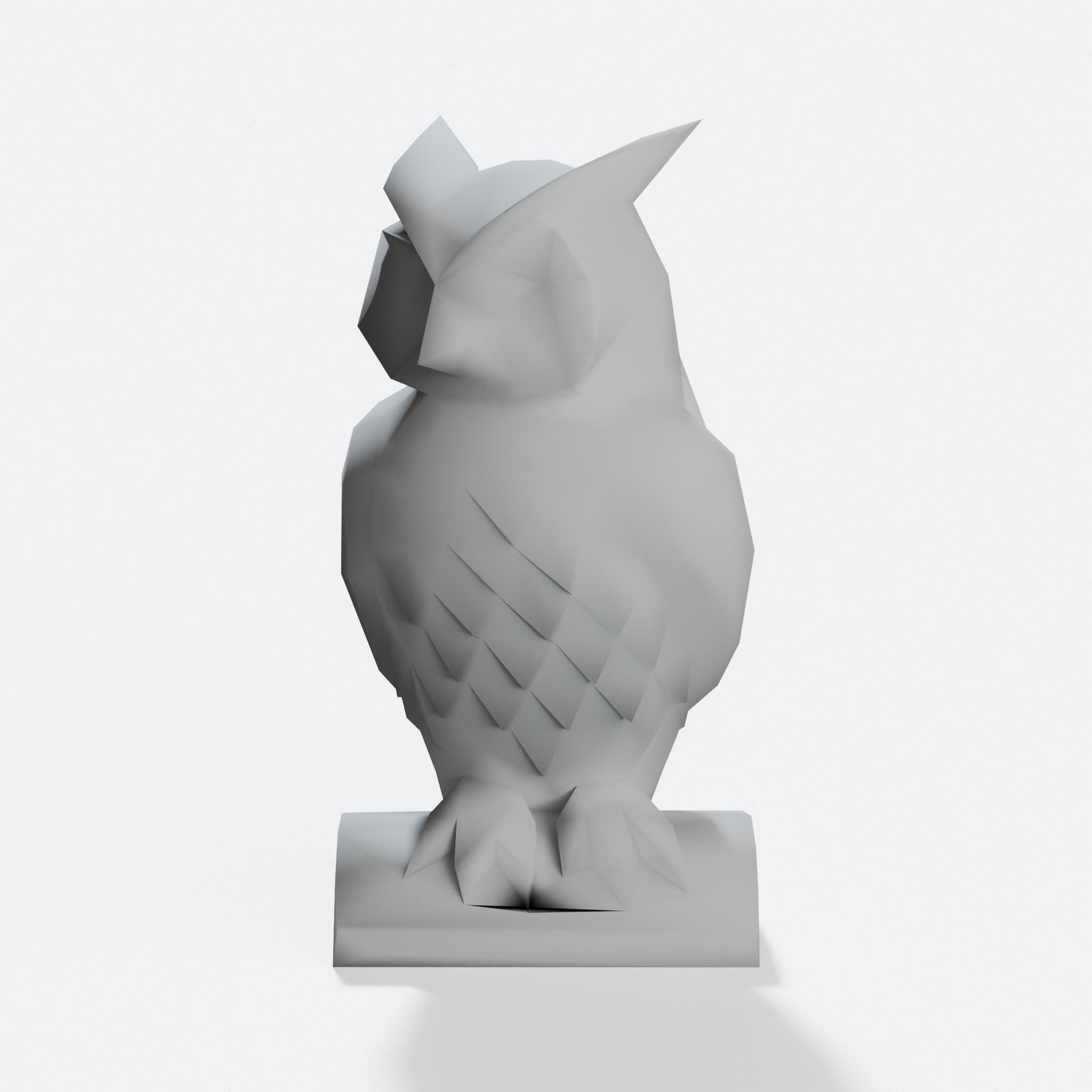 Low Poly Owl 3D Printed Home Decor Statue, hero tilt