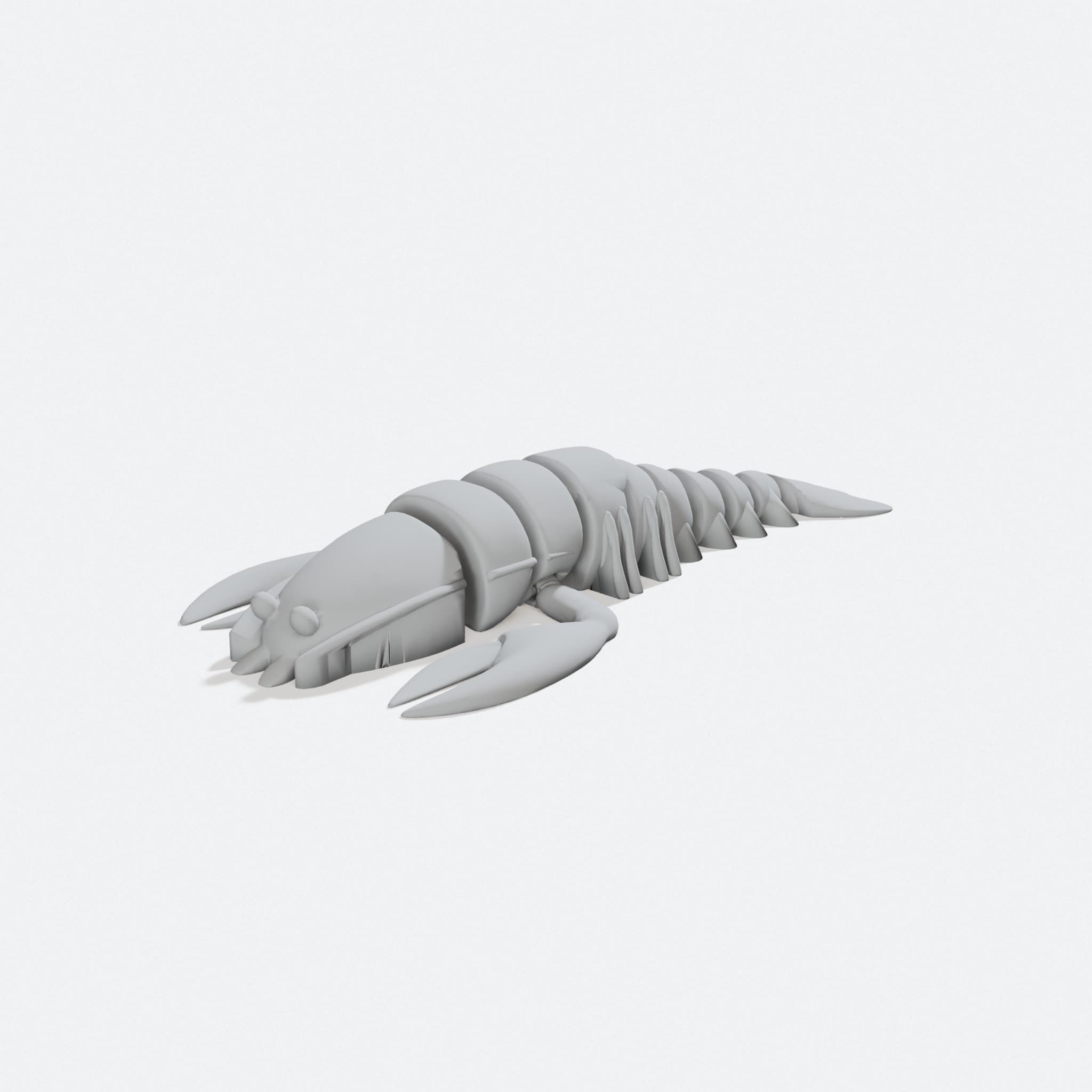 Articulated Lobster Print-in-Place Toy, turn three quarter