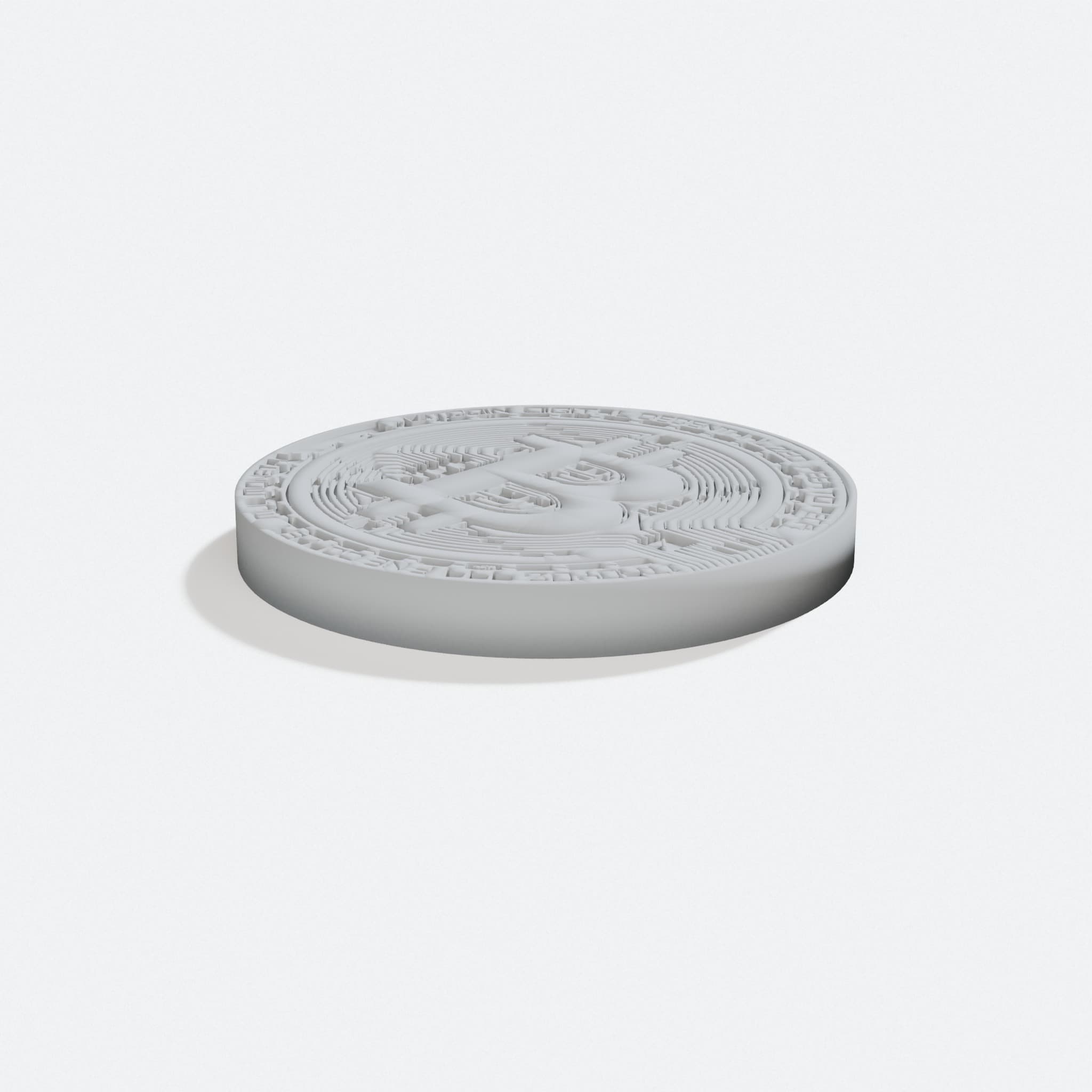 Bitcoin Logo 3D Printed Home Decor Display Piece, turn three quarter