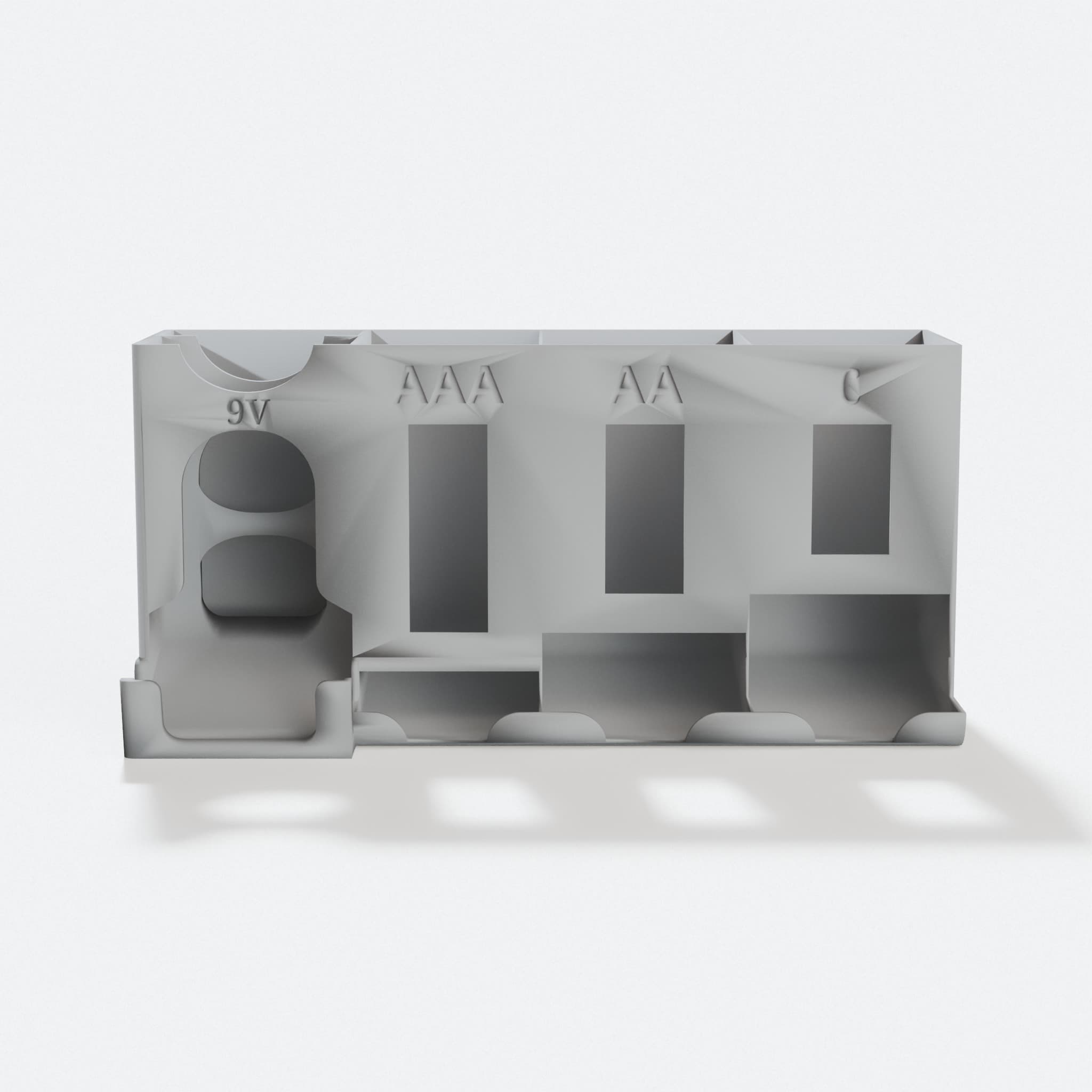 Battery Storage Organizer, 3D Printed, hero tilt