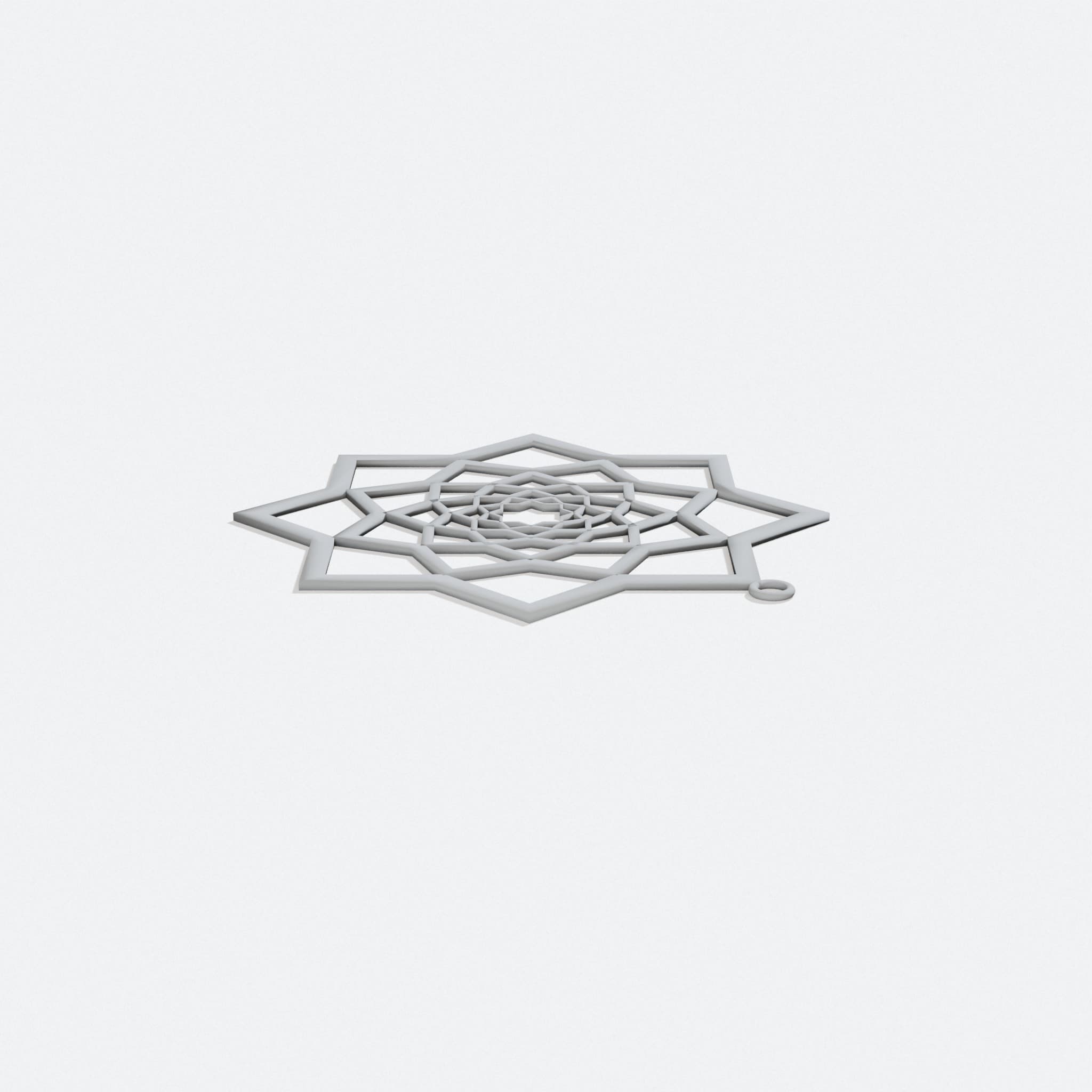 Square Geometry Earrings, 3D Printed Gifts from the US, turn three quarter
