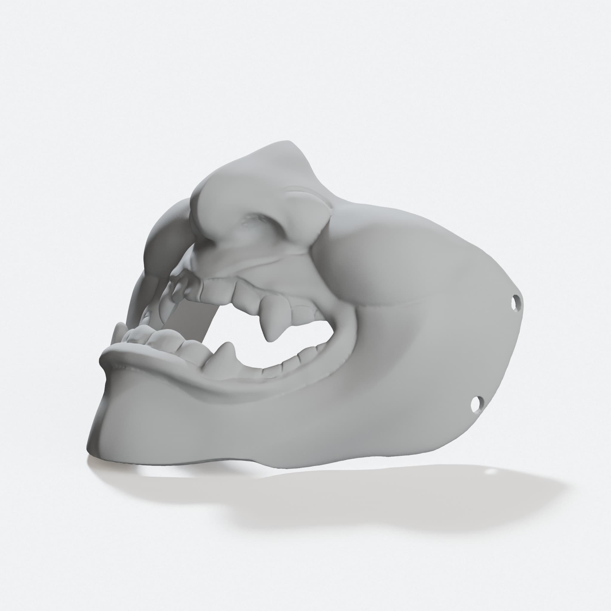 Kimatica Glitchy Geisha Half Mask for 3D Printing, hero tilt