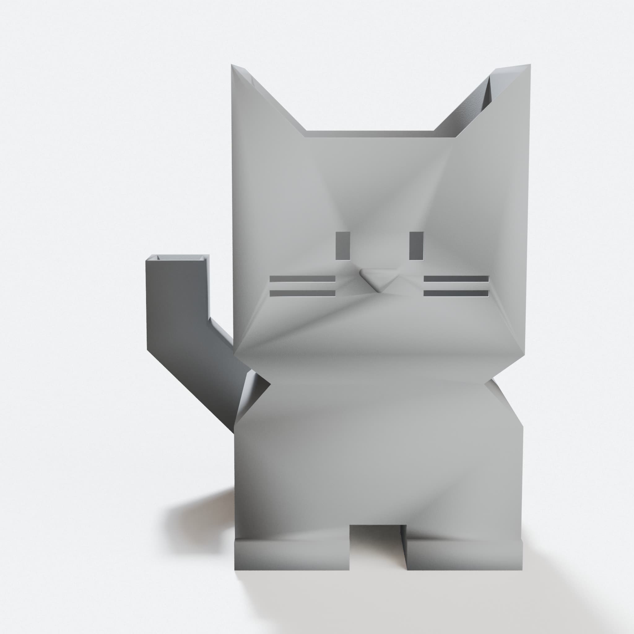 CaliCat Pen Holder: 3D Printed Office Accessory, hero tilt