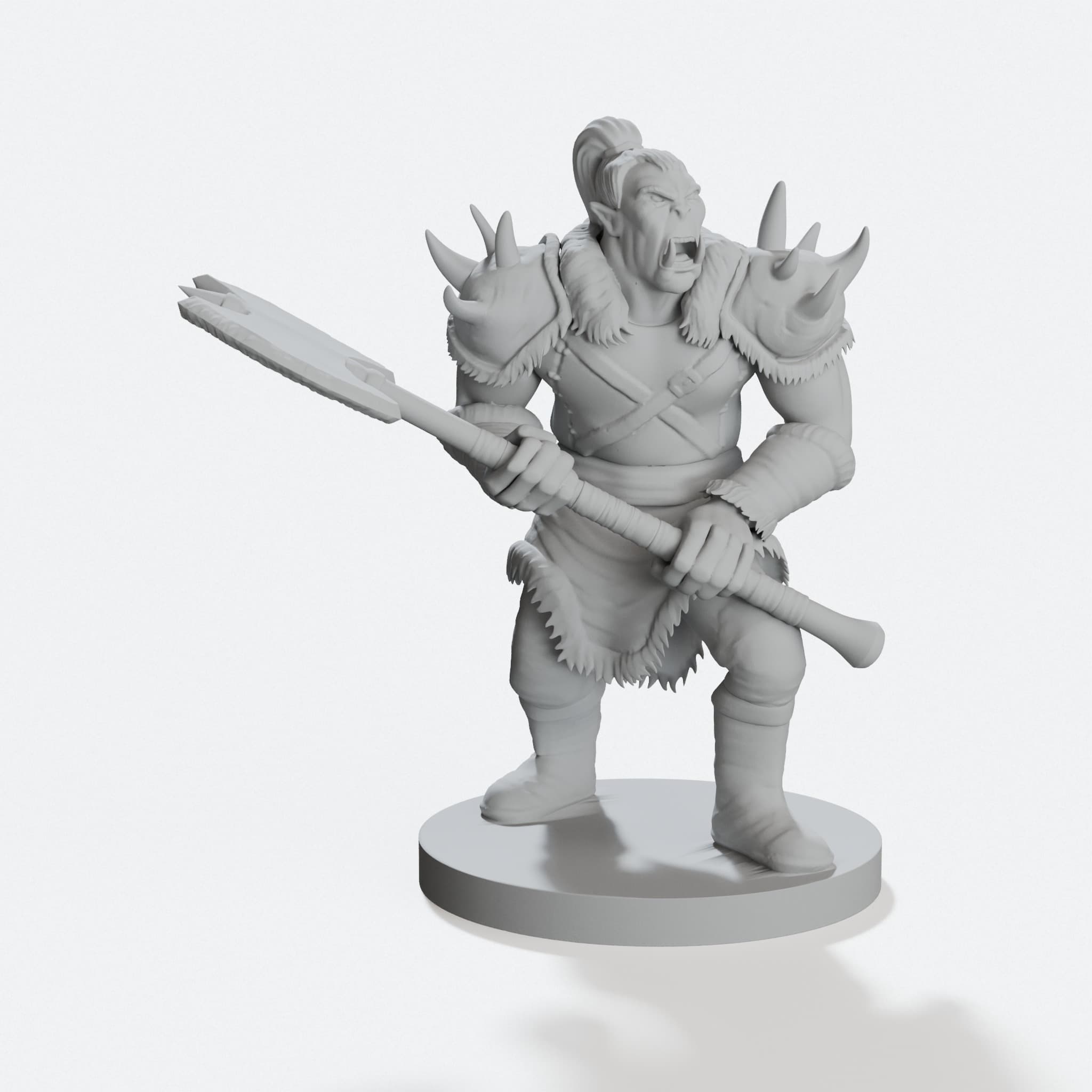 Orc Warrior 3D Printed Toy Figure, hero tilt