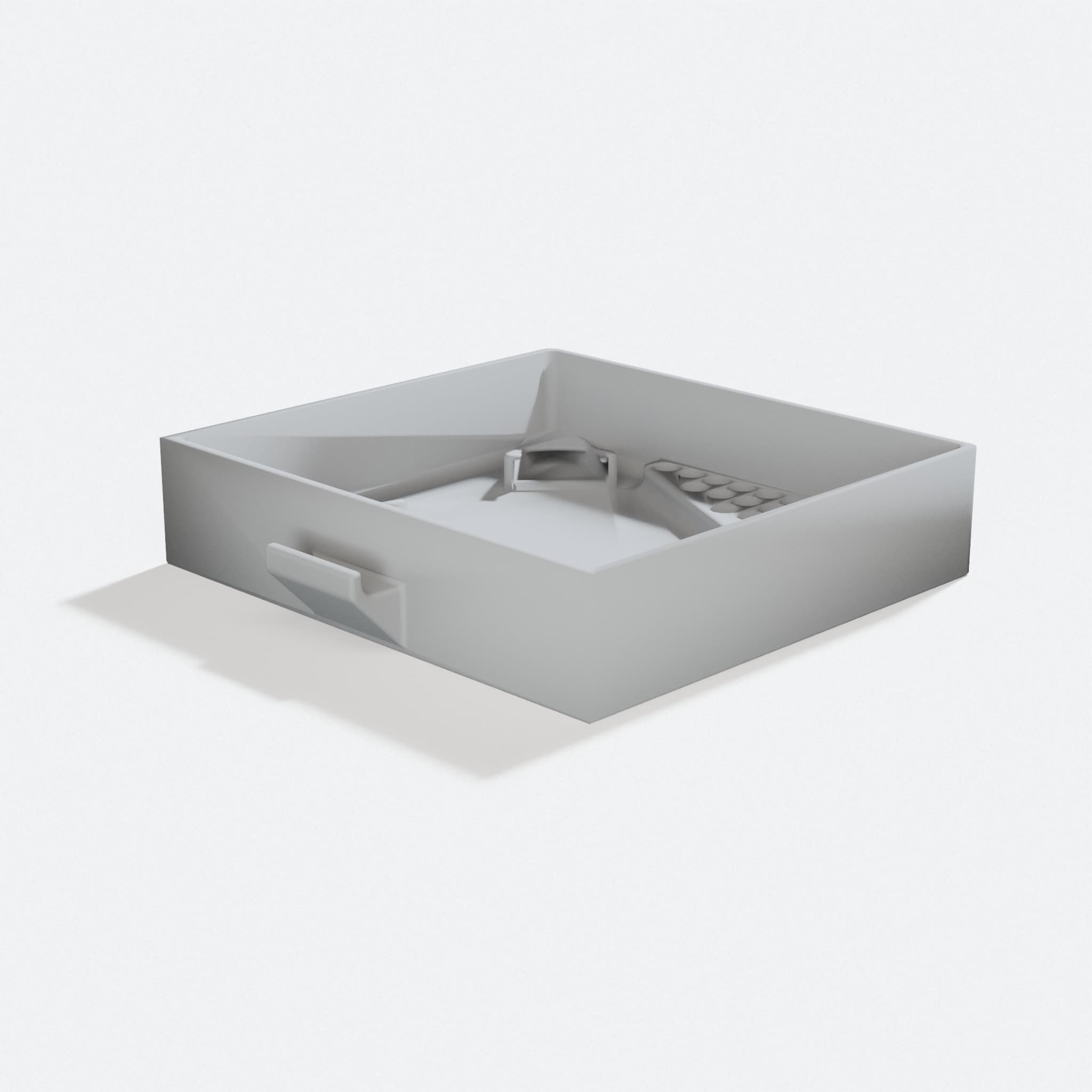 Ender 3 Double Drawer Bottom Tool Holder 3D Printed, turn three quarter