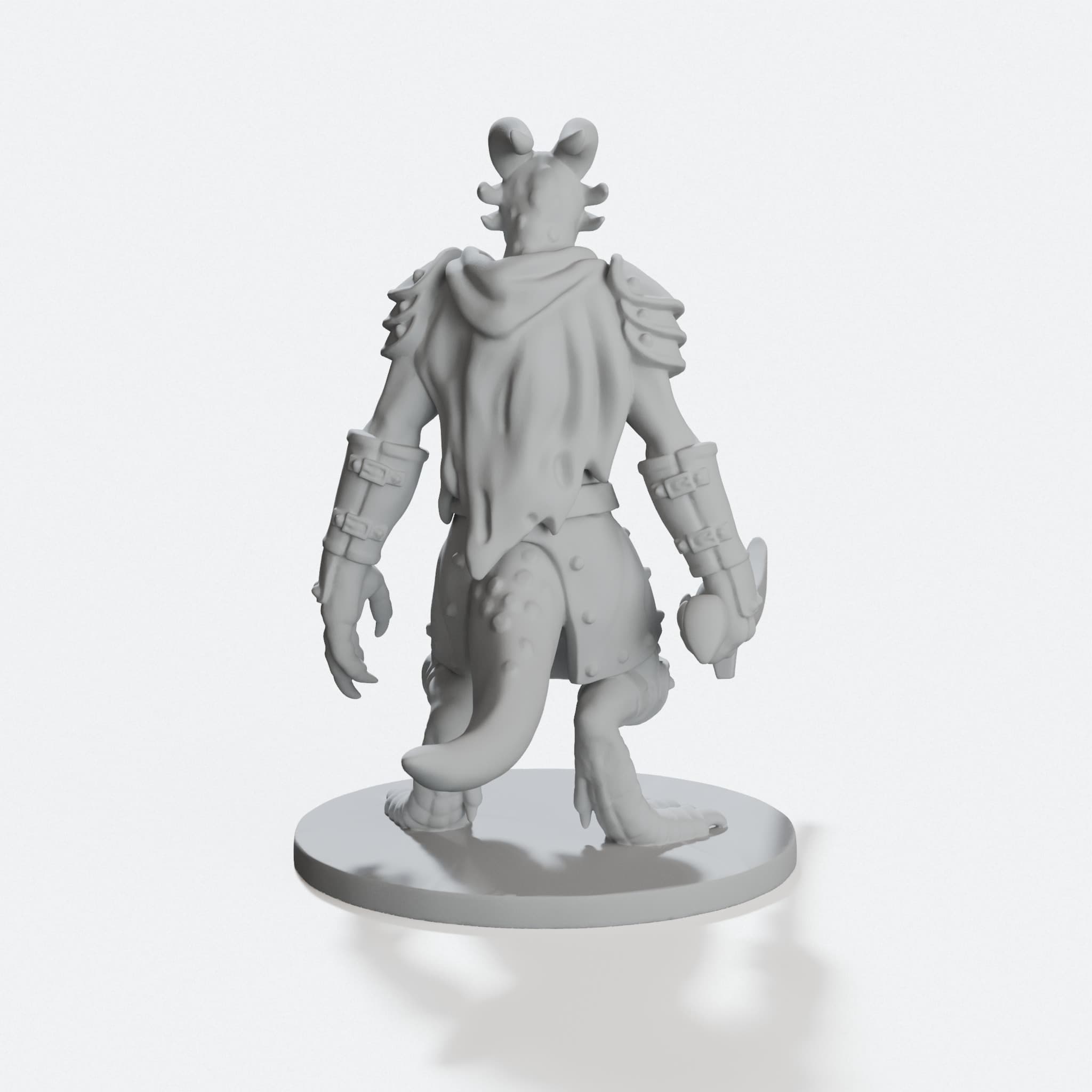 Kobold Warrior 3D Printed Toy for Tabletop Games, hero tilt