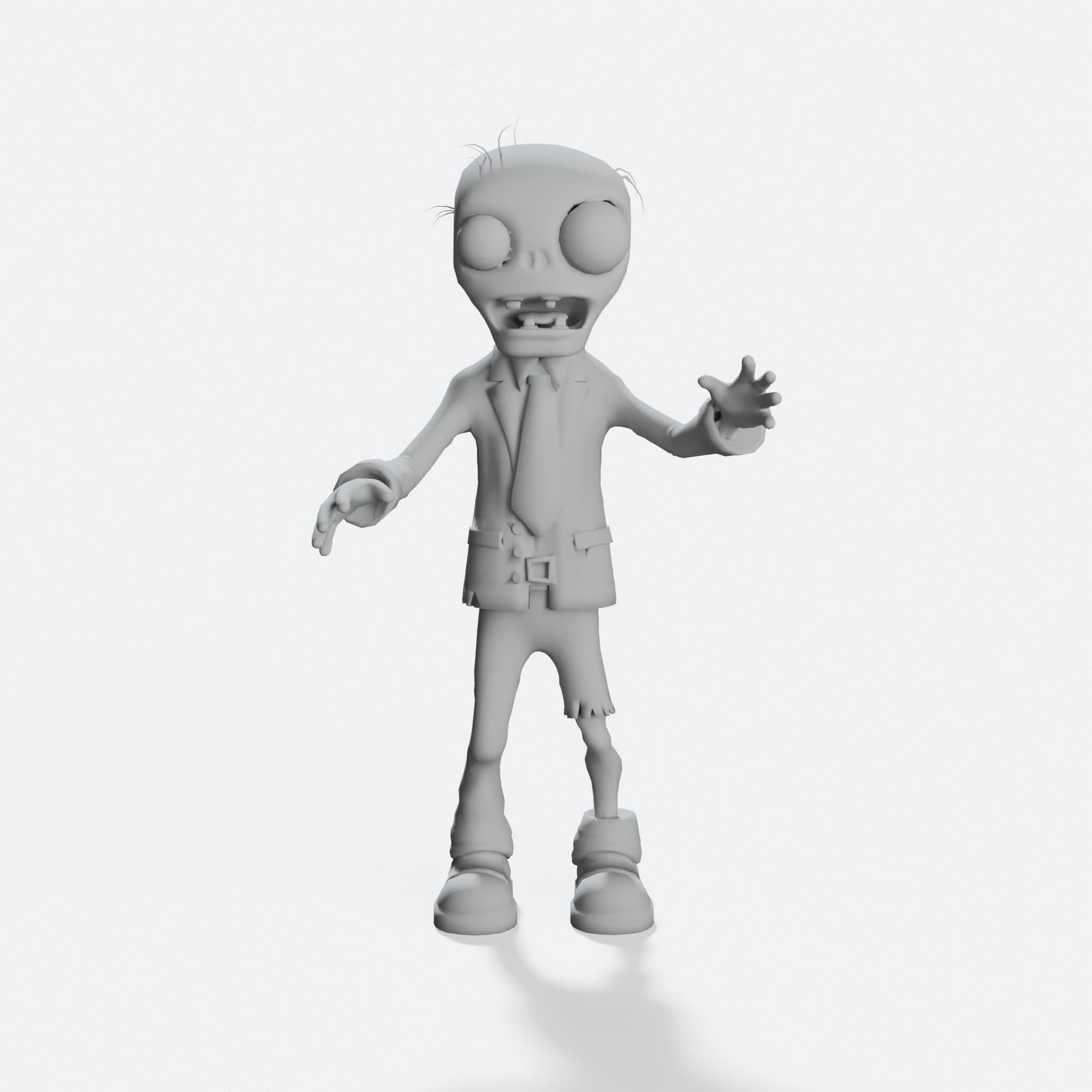 Zombie 3D Printed Toy from Plants vs Zombies, hero tilt