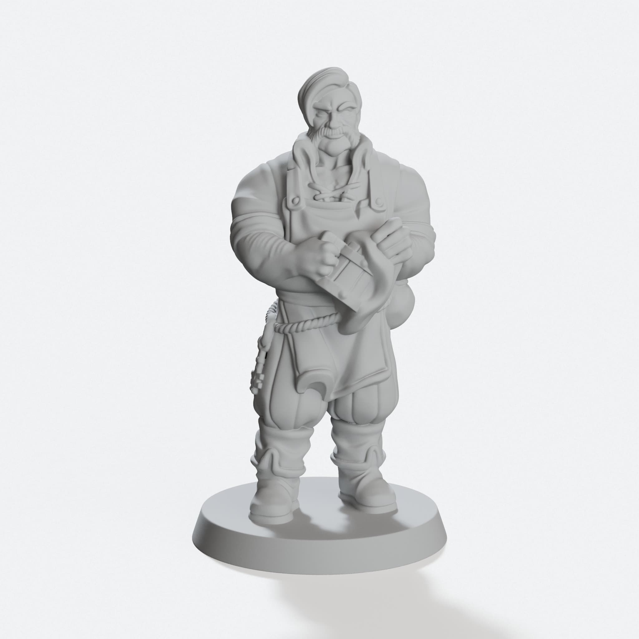 Barkeeper Miniature, Tavern NPC for D&D, hero tilt