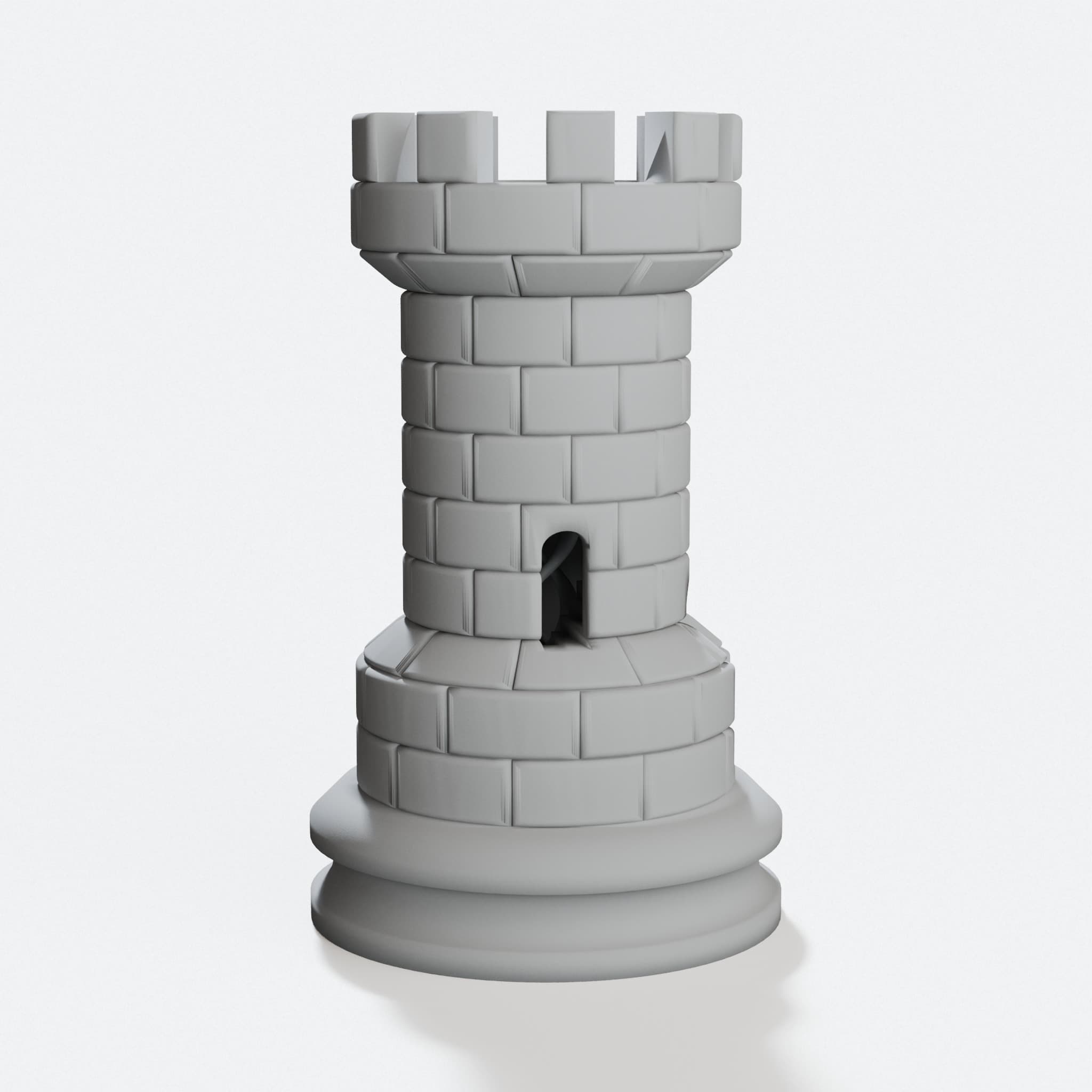 Rook Chess Piece - 3D Printed Test Figure, hero tilt
