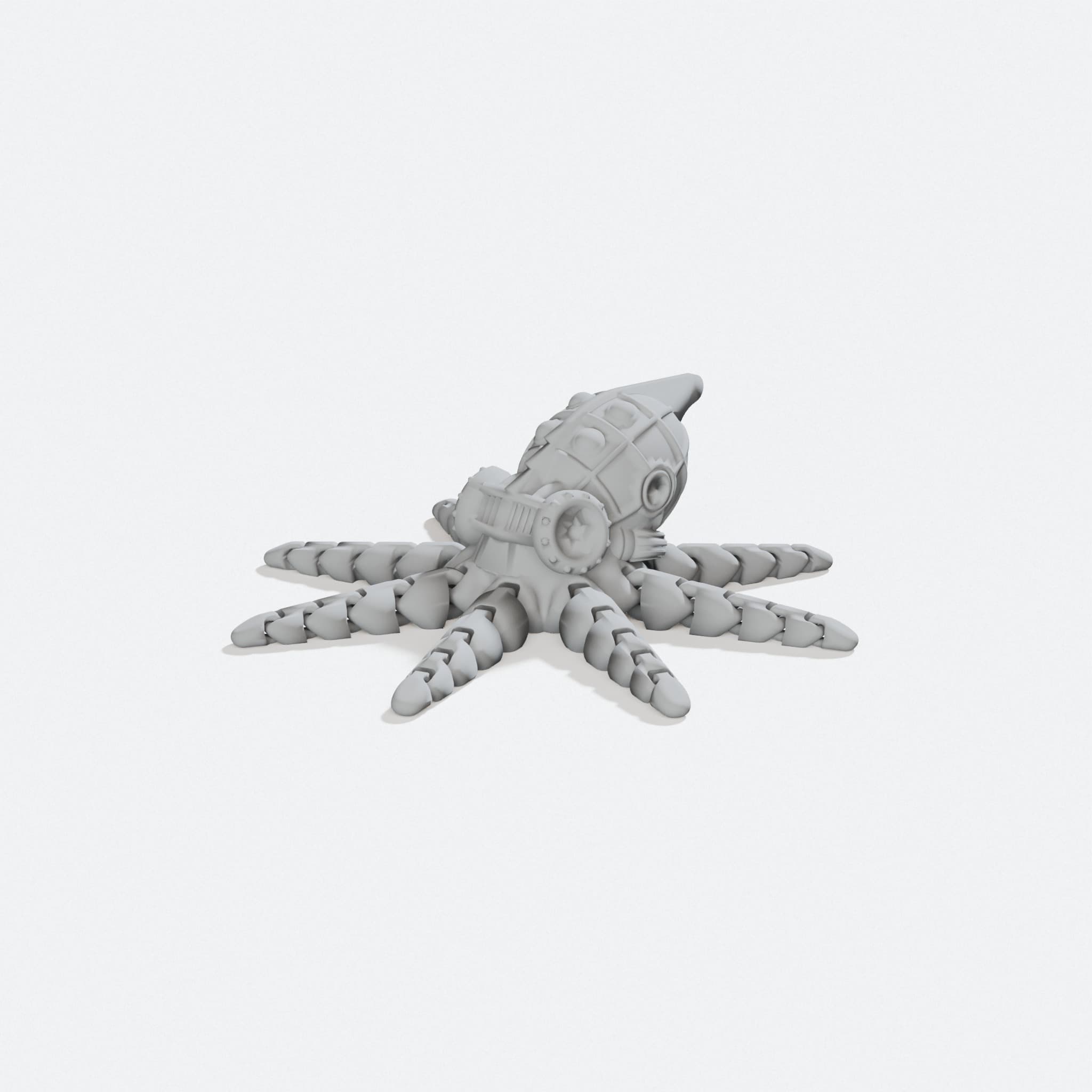 Steampunk Octopus Sculpture for Home Decor, turn three quarter