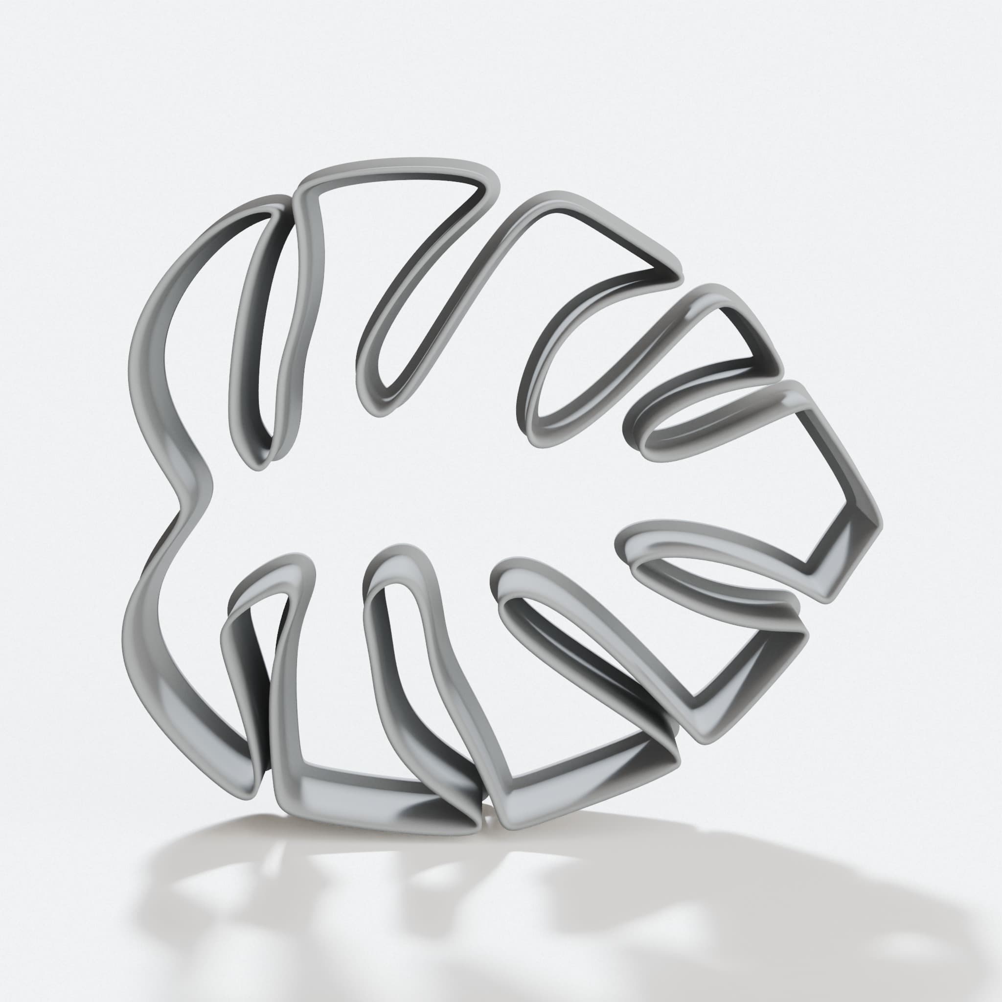 Monstera Leaf 3D Printed Cookie Cutter, hero tilt