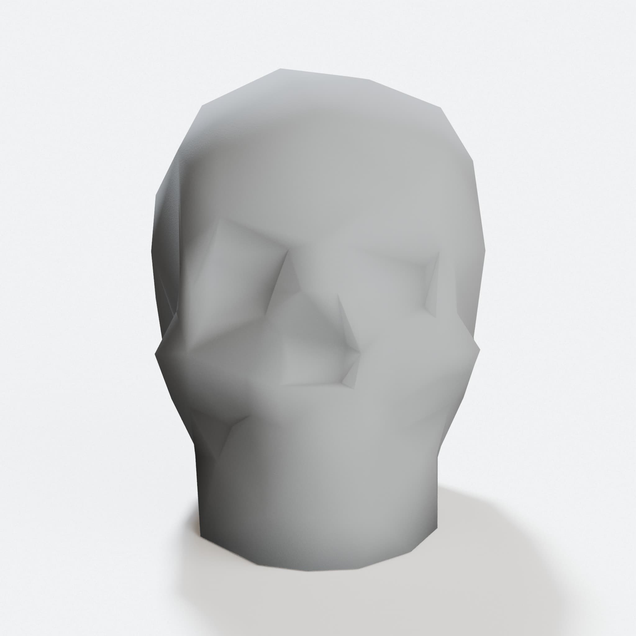 Low Poly Skull Figurine – 3D Printed Home Decor