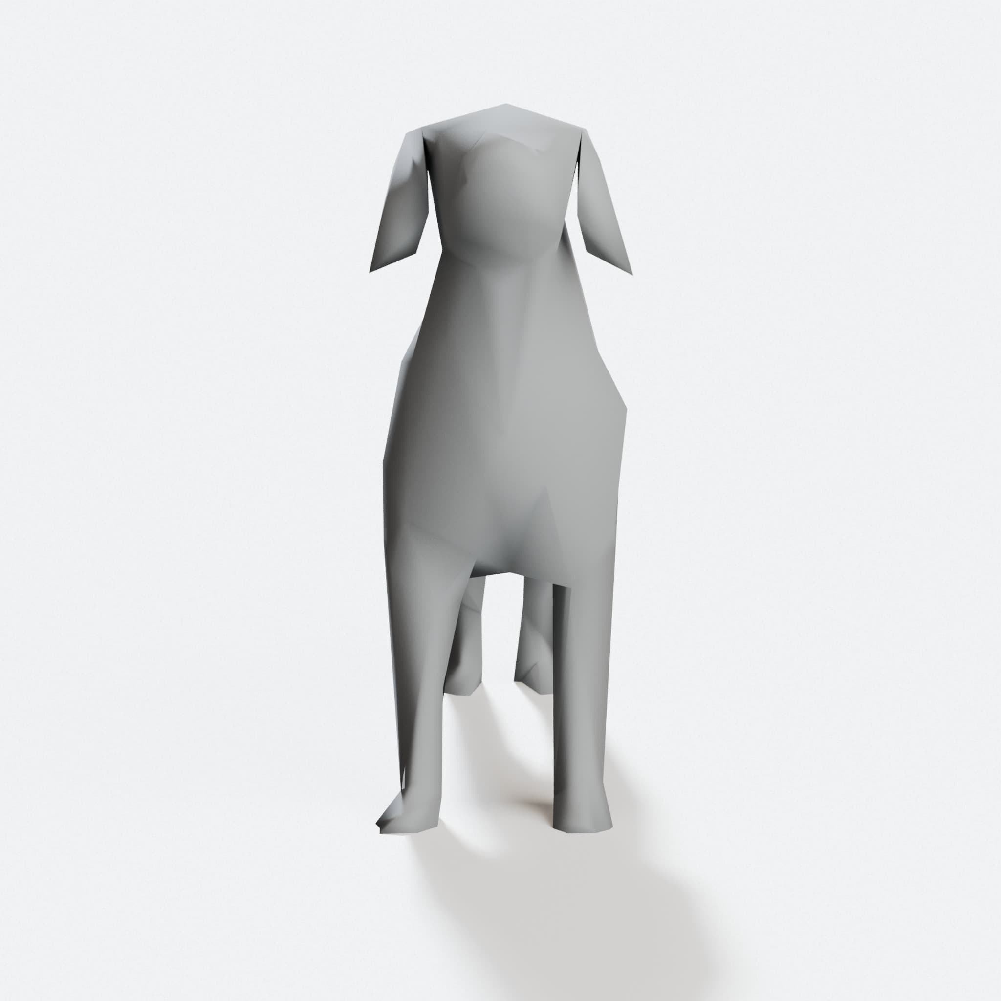 Low Poly Dog 3D Printed Home Decor Sculpture, hero tilt