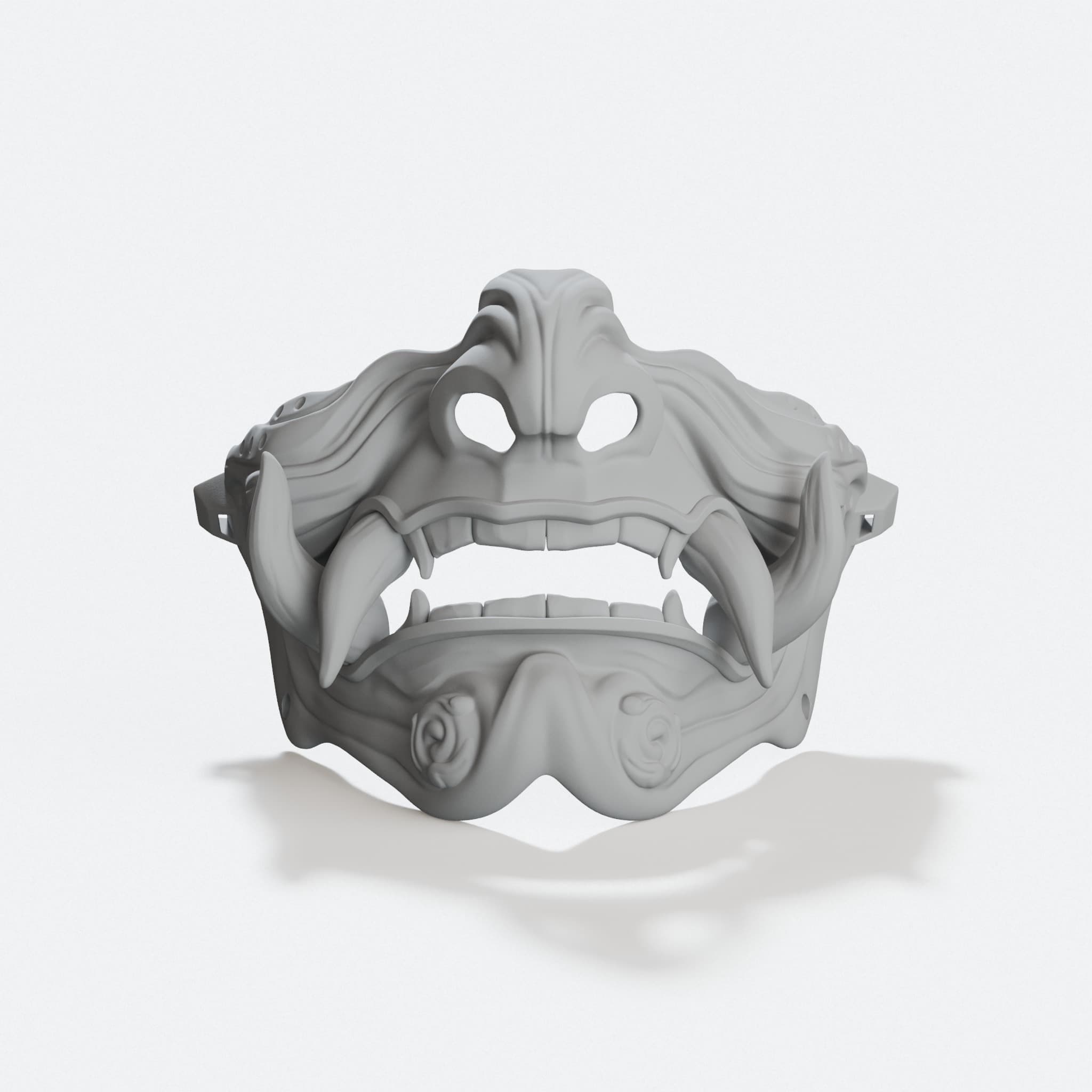Samurai Mask Model 3 - 3D Printed Oni Mask, hero tilt
