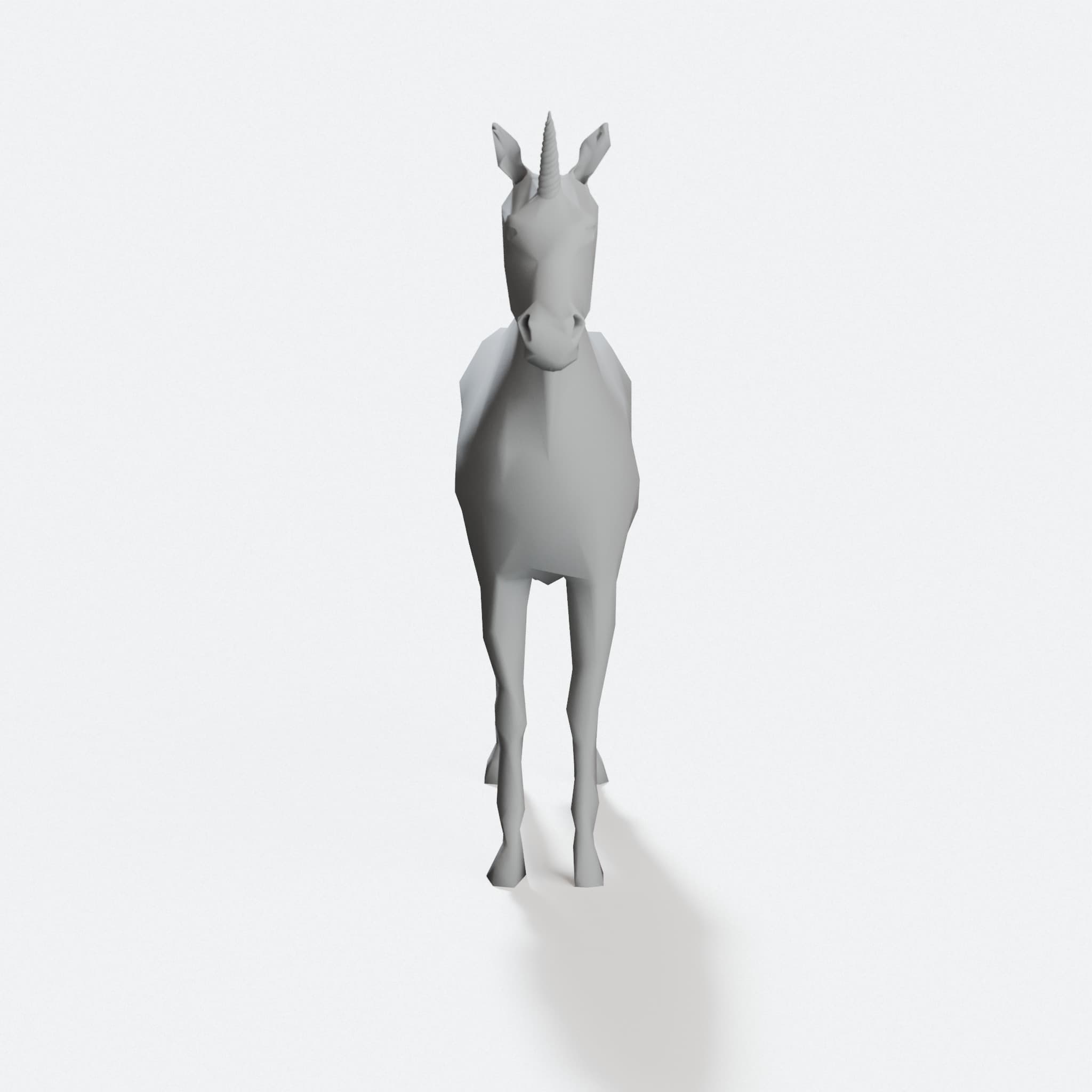 Low Poly Unicorn 3D Printable Toy, hero tilt