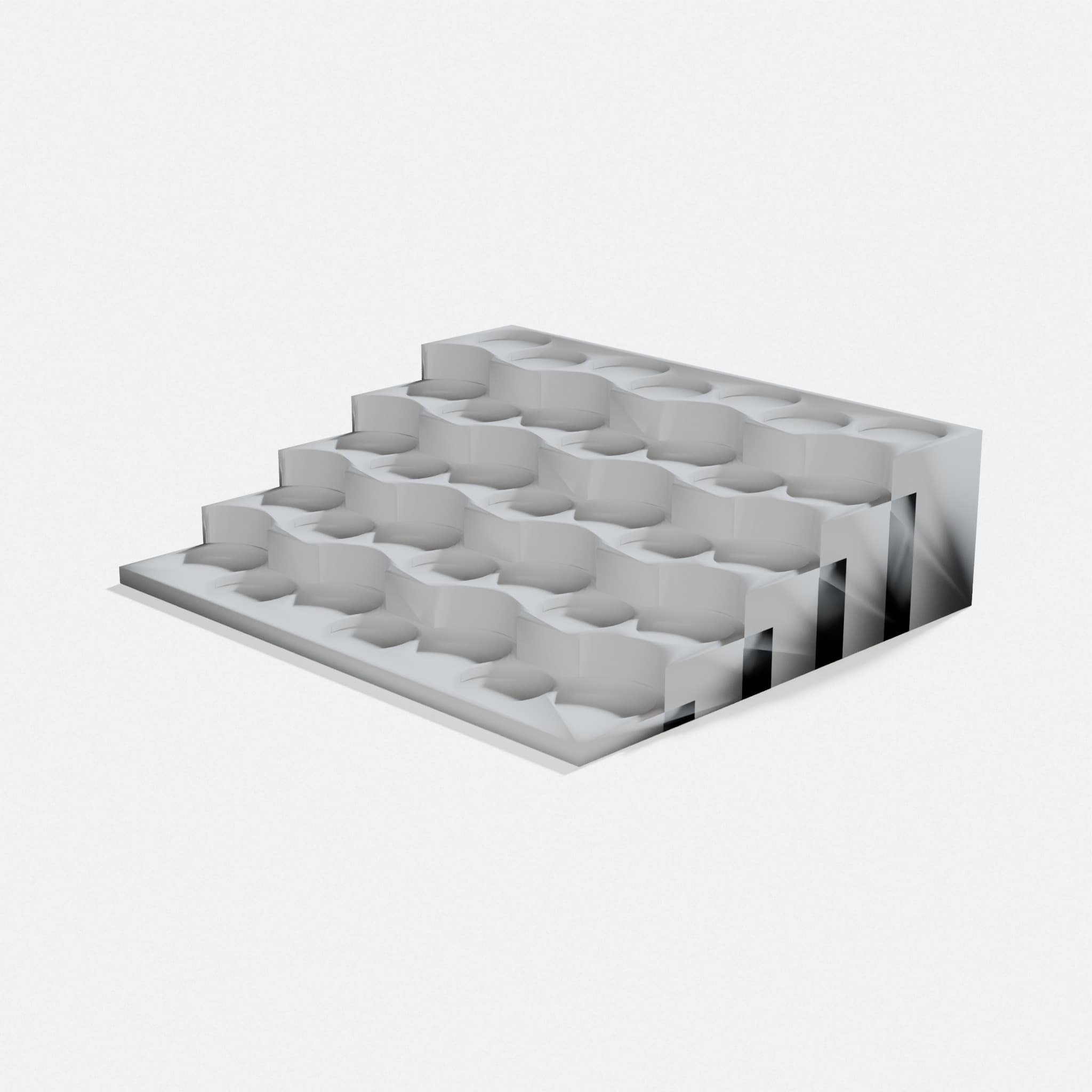 D&D Miniatures Stand; 3D Printed Bleacher Display, turn three quarter
