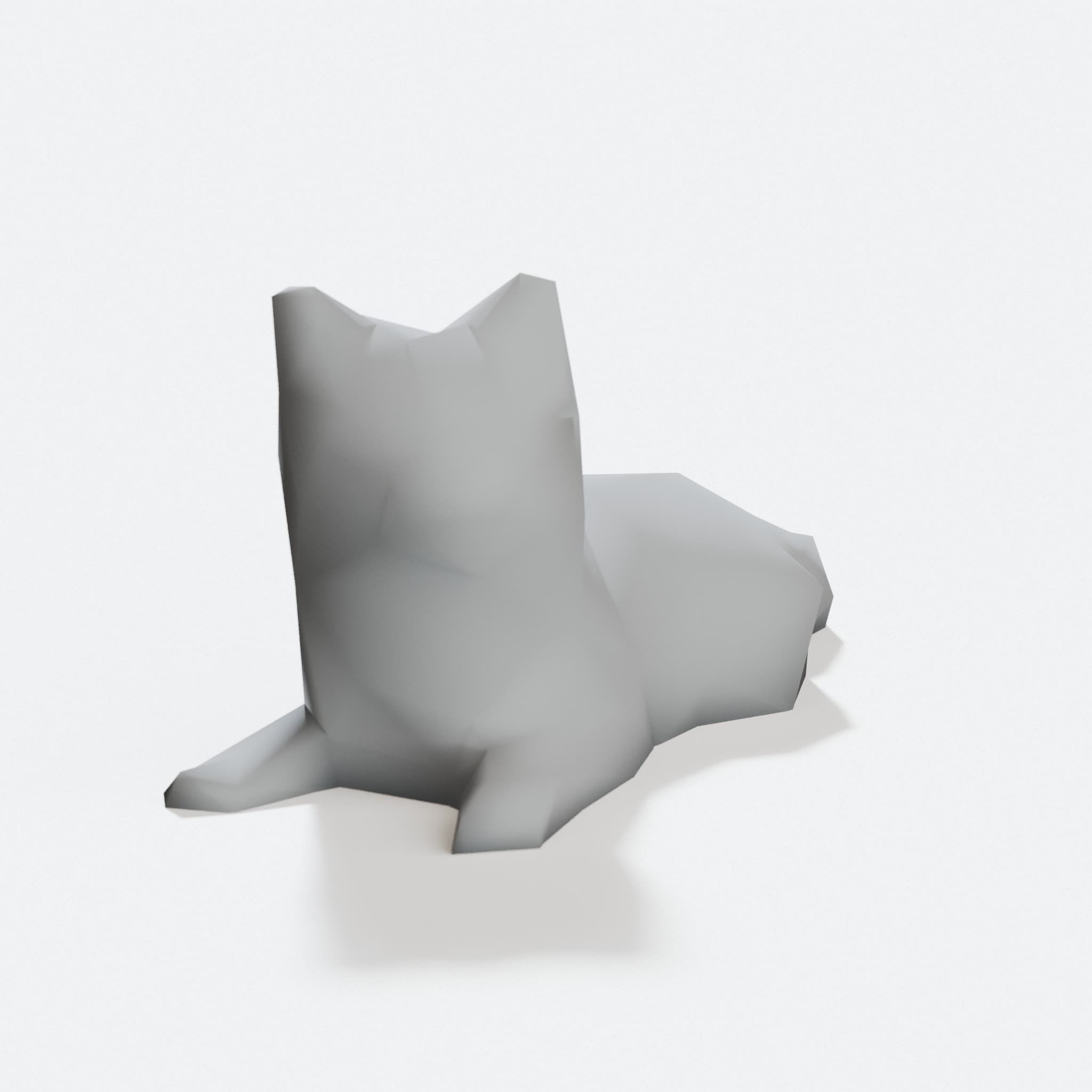 Low Poly Cat Statue – 3D Printed Home Decor, hero tilt