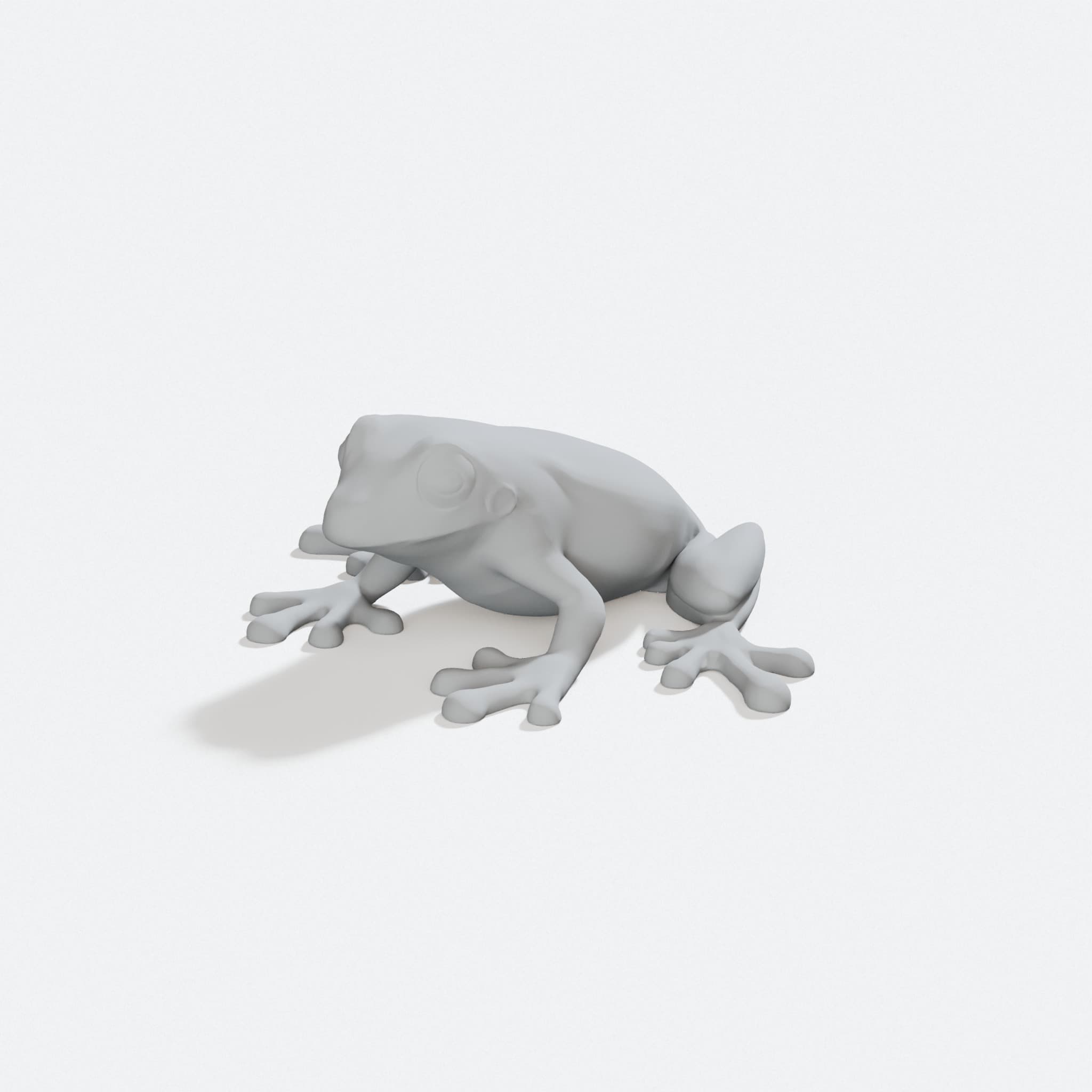 Frog 3D Model - Printable Amphibian Figure, turn three quarter