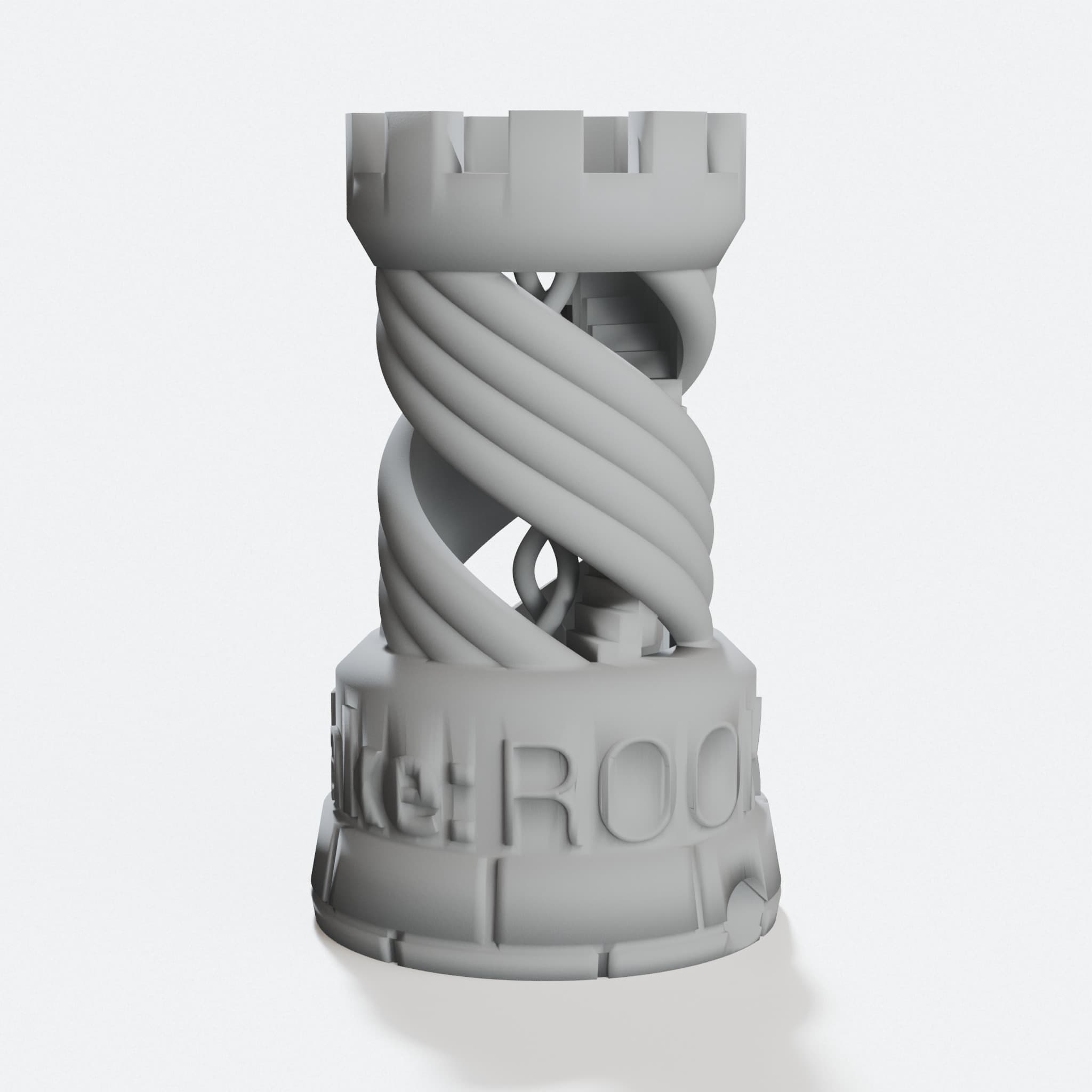 Make: Rook 3D Printer Test Model - SLA Calibration Benchmark, hero tilt