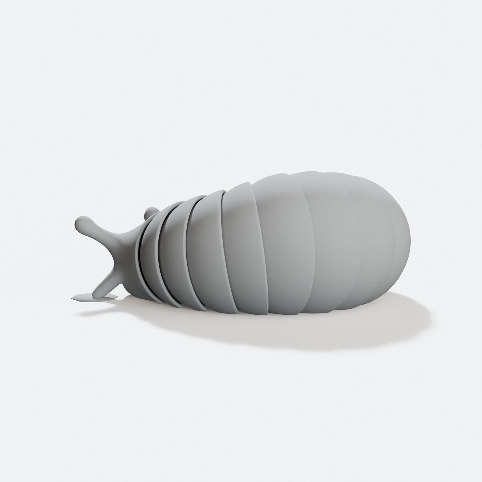 Enlarged Curled Up Friendly Slug Articulated Fidget Toy, hero tilt
