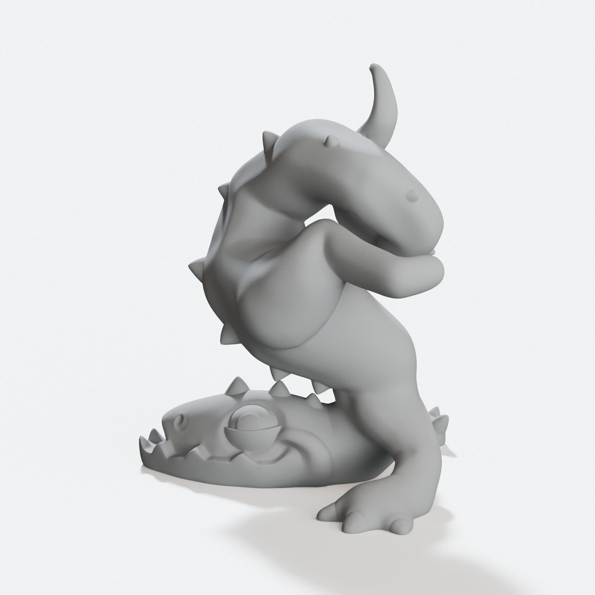 Clumsy Dragon 3D Printed Toy Figure, hero tilt