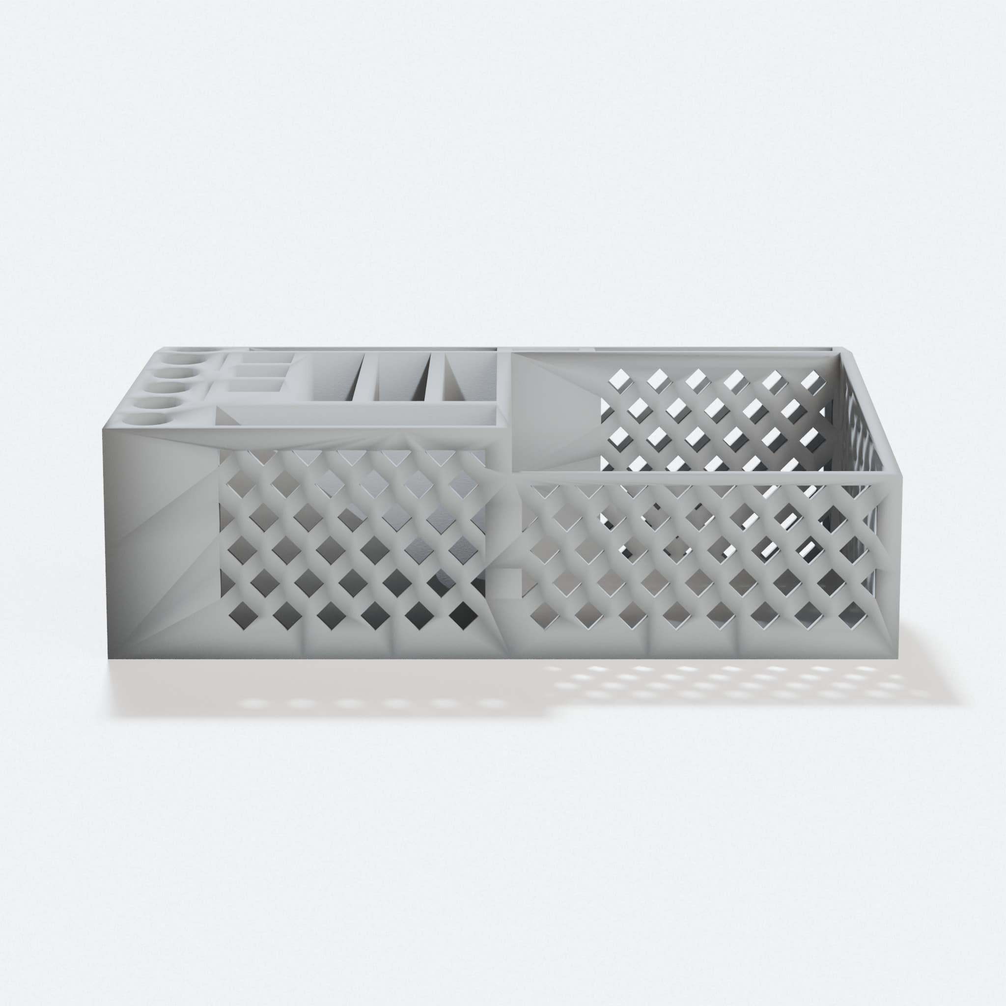 3D Printed Desk Organizer and Tool Caddy, hero tilt