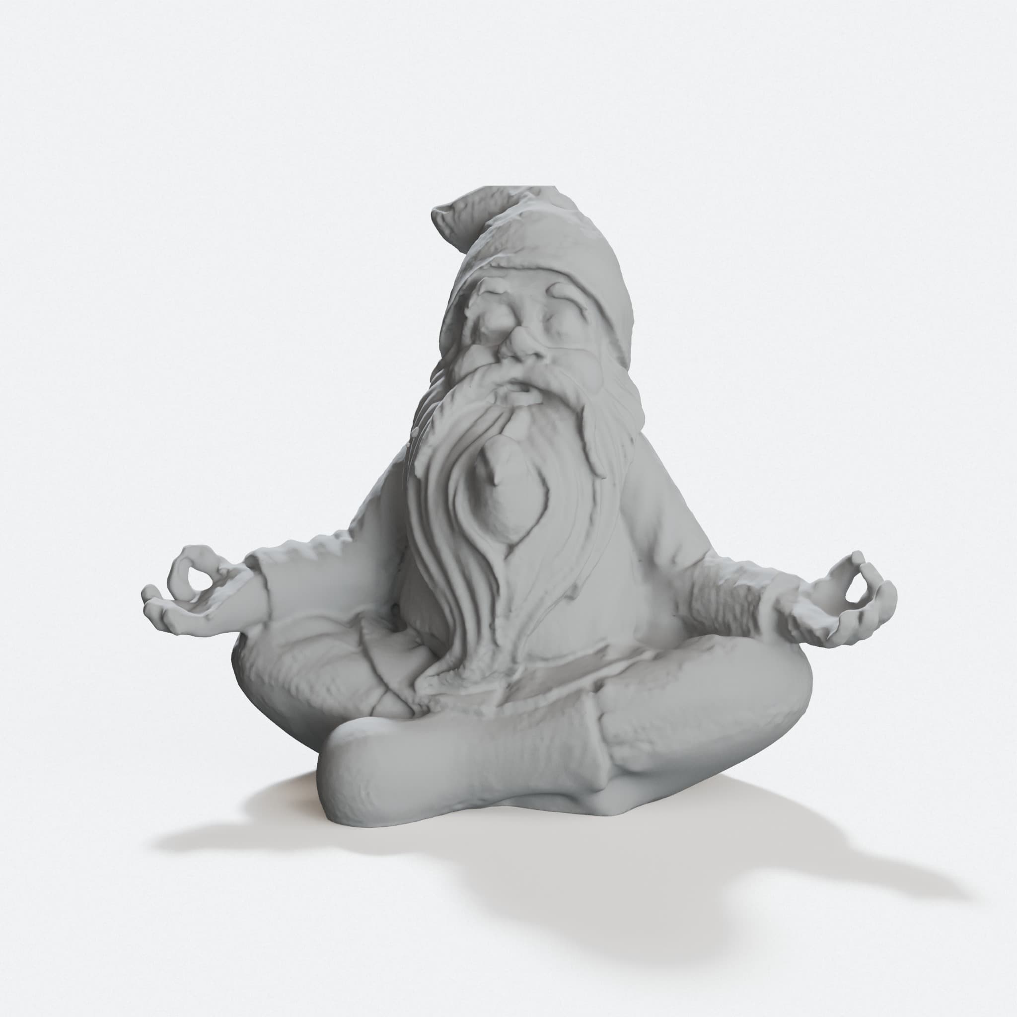 Zen Gnome 3D Printed Home Decor Figurine, hero tilt