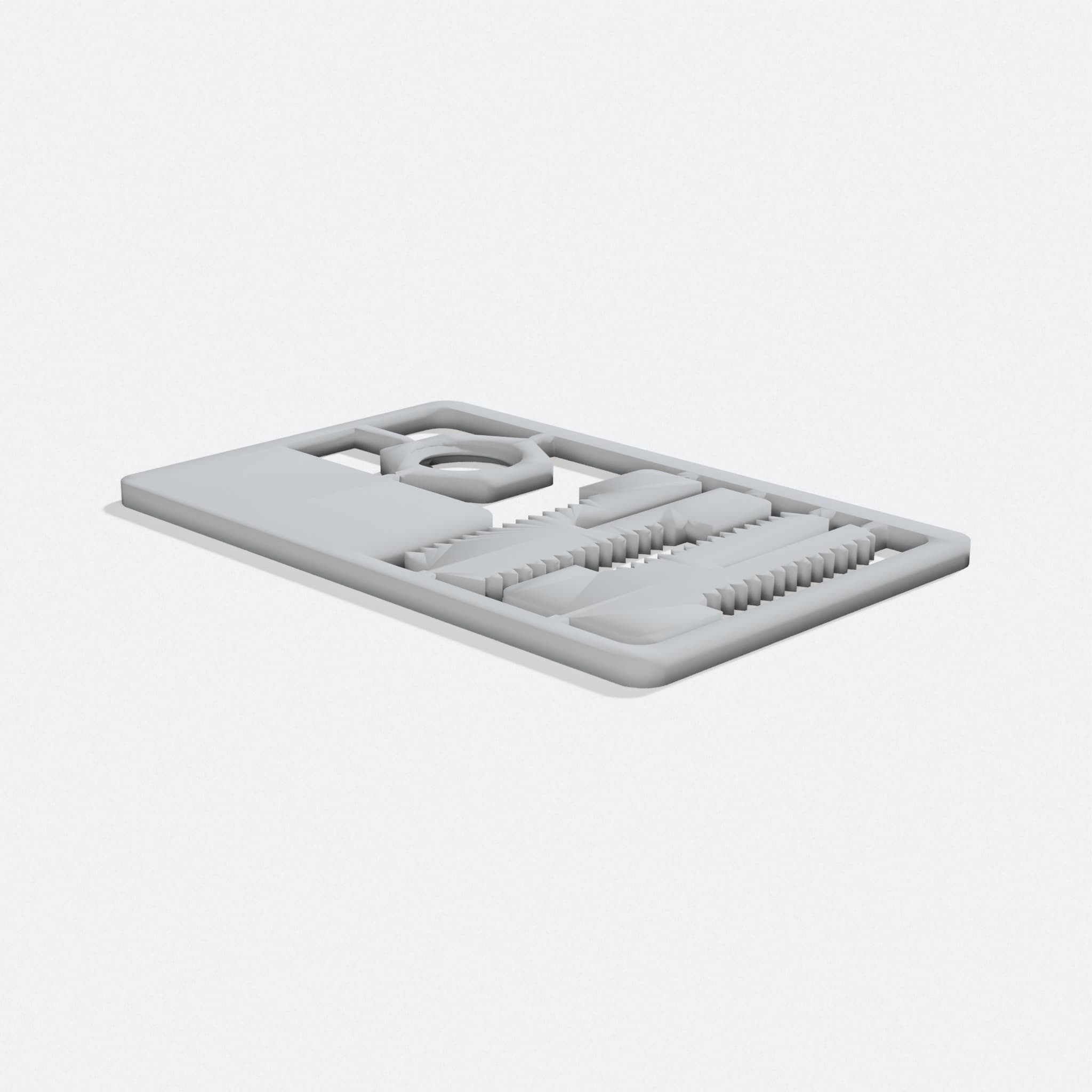 Snap-Out Business Card 3D Printed Office Accessory, turn three quarter