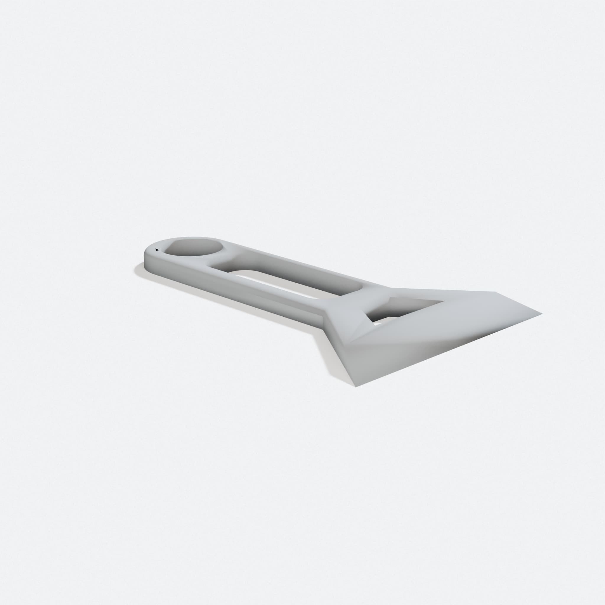 3D Printed Bed Scraper for Print Removal, turn three quarter