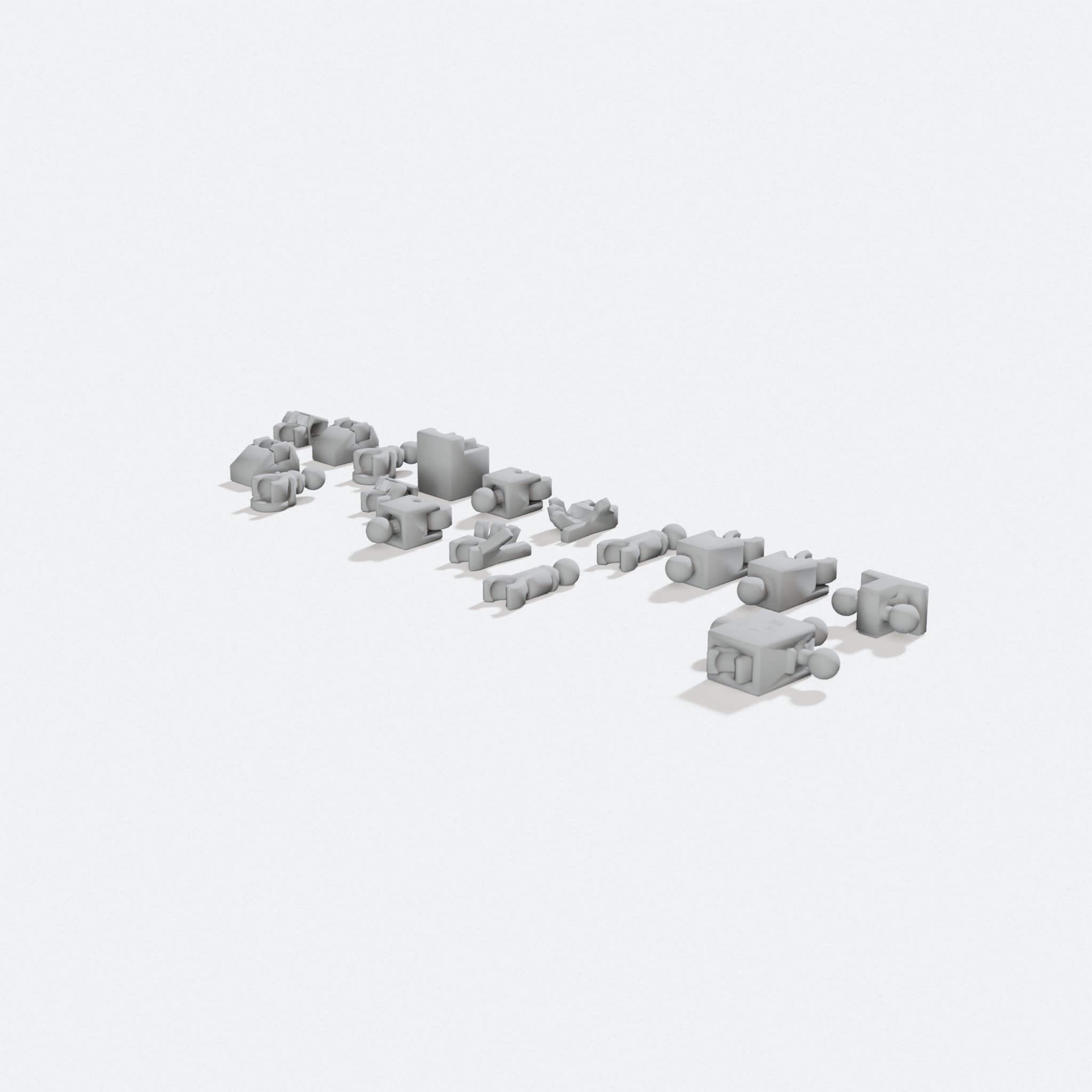 Micro Mini 13 Jointed Action Figure – 3D Printed Toy, turn three quarter