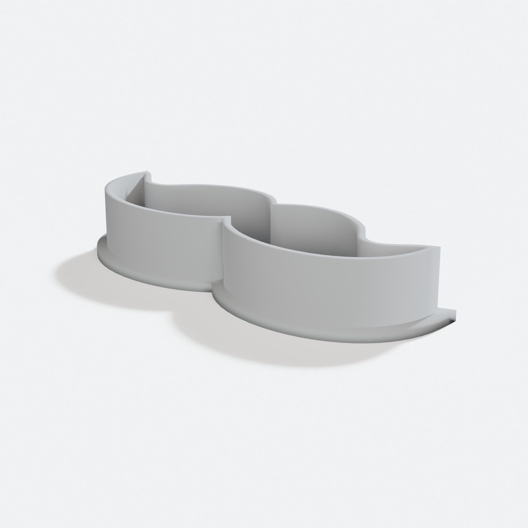 Mustache Cookie Cutter, 3D Printed Kitchen Tool, turn three quarter