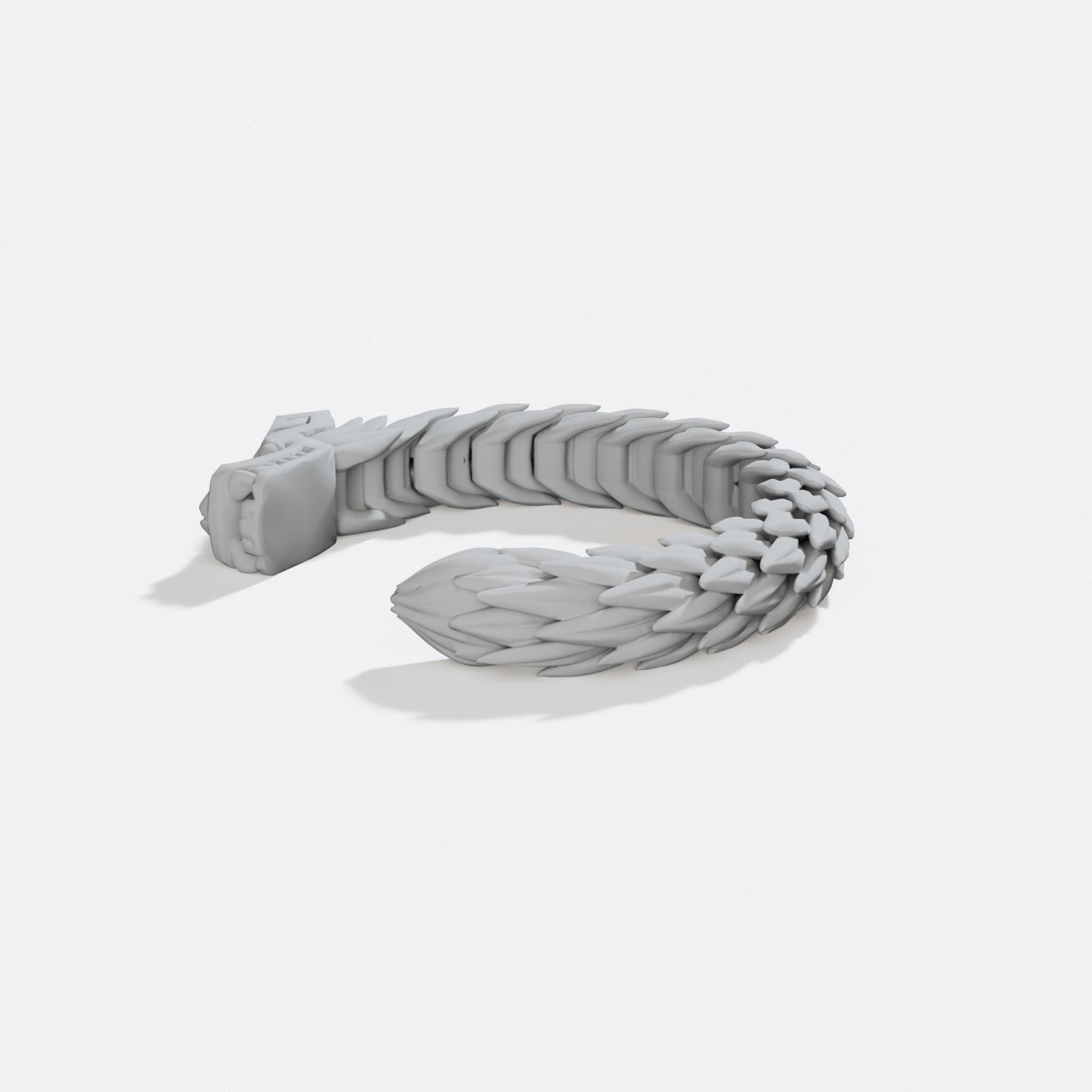 Quetzalcoatl Feathered Serpent Bracelet, turn three quarter