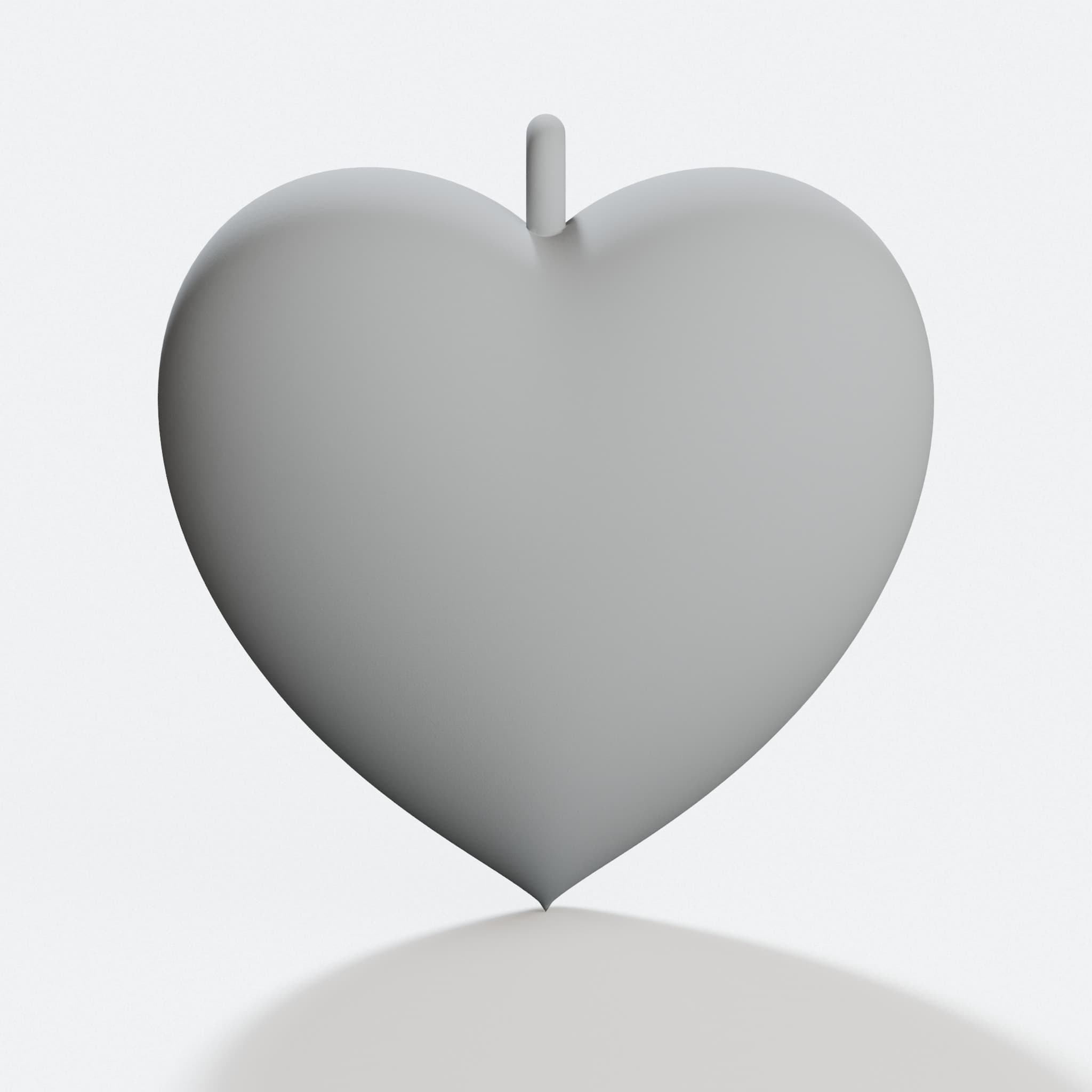 Heart Pendant - 3D Printed Necklace Charm, hero tilt