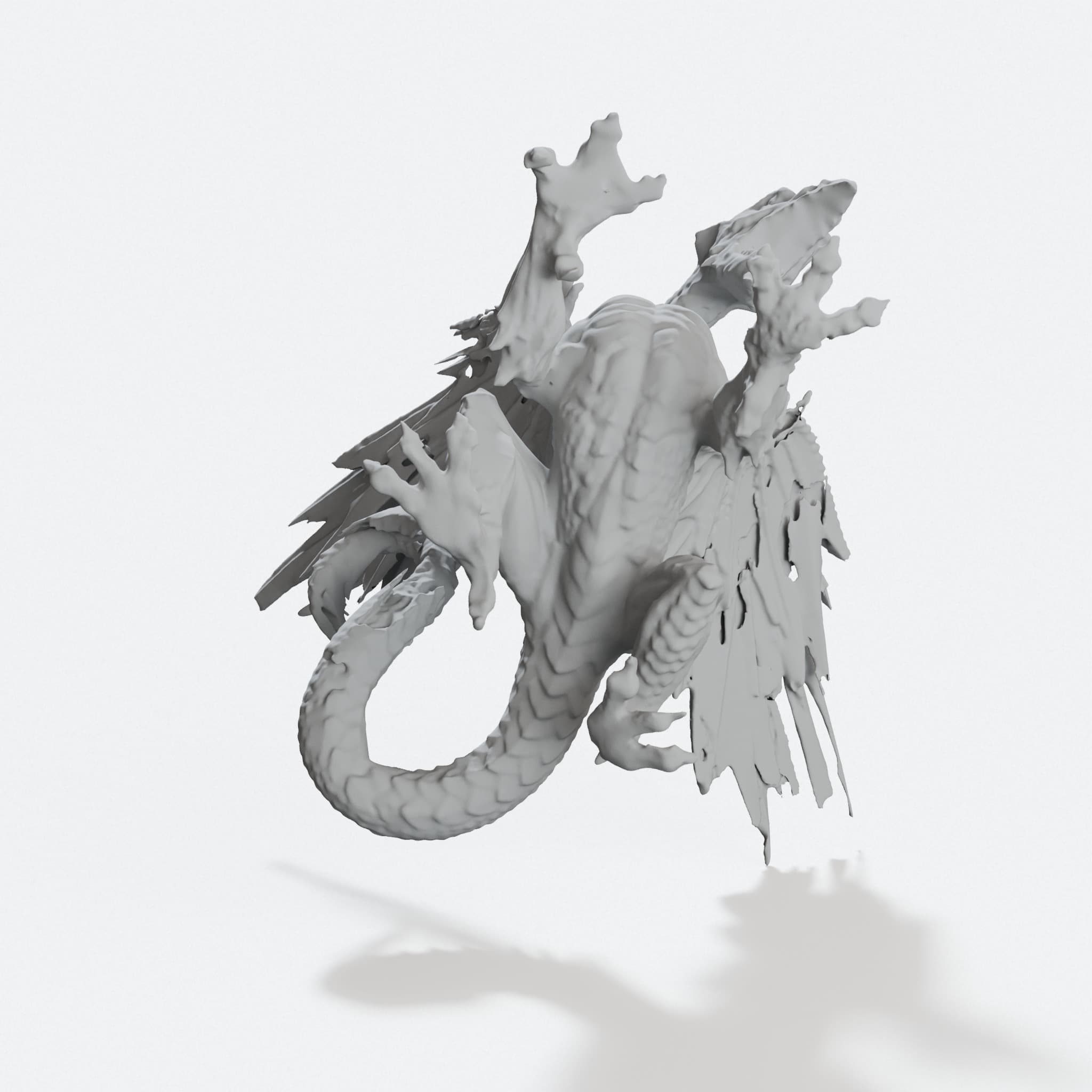 Ice Dragon 3D Printed Figure, hero tilt