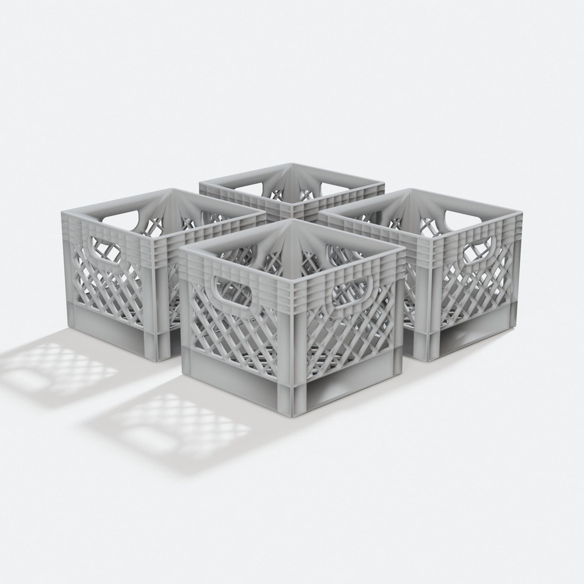 HO Scale Milk Crate 3D Printed Toy for Model Trains, turn three quarter