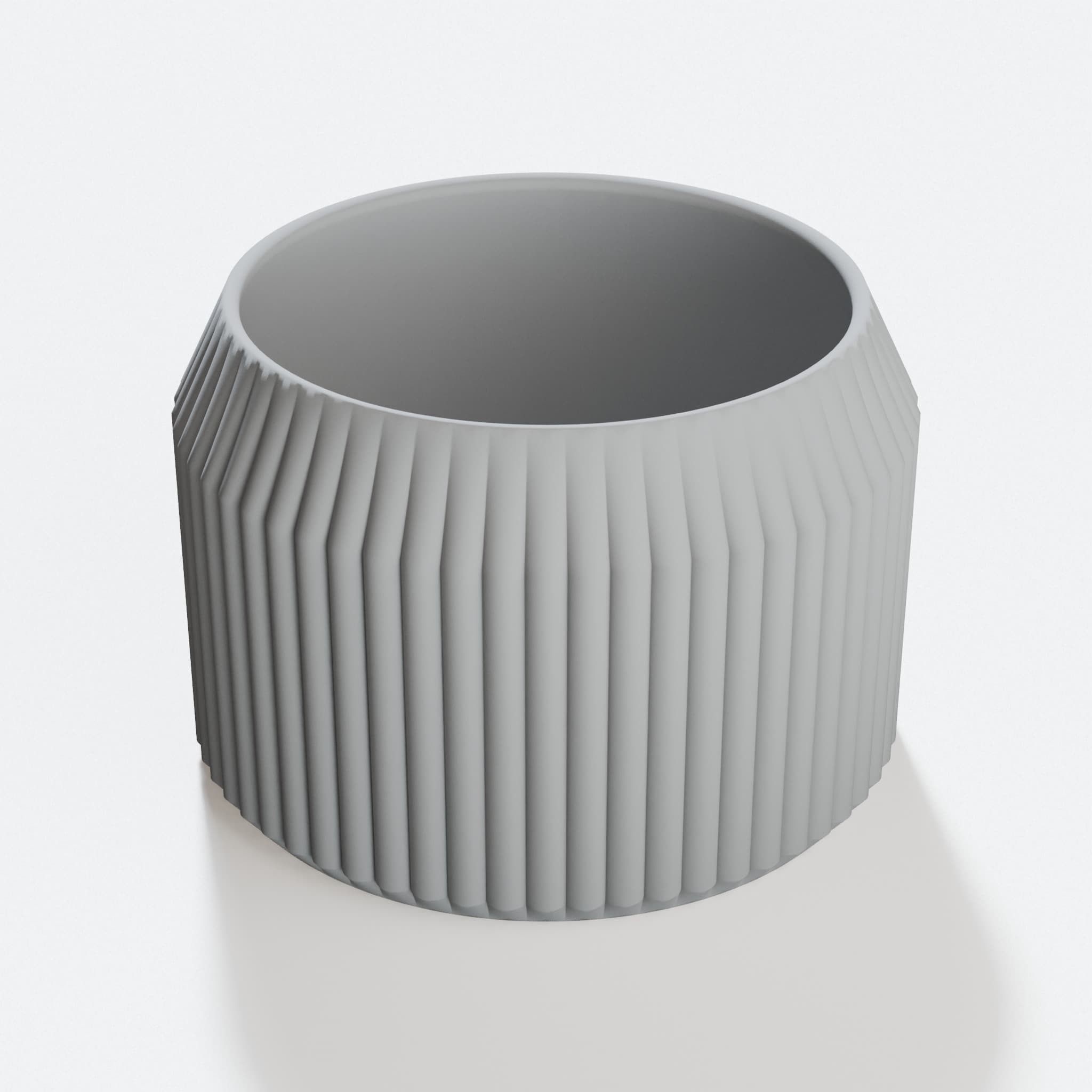 Striped Pot; 3D Printed Home Decor Planter, hero tilt