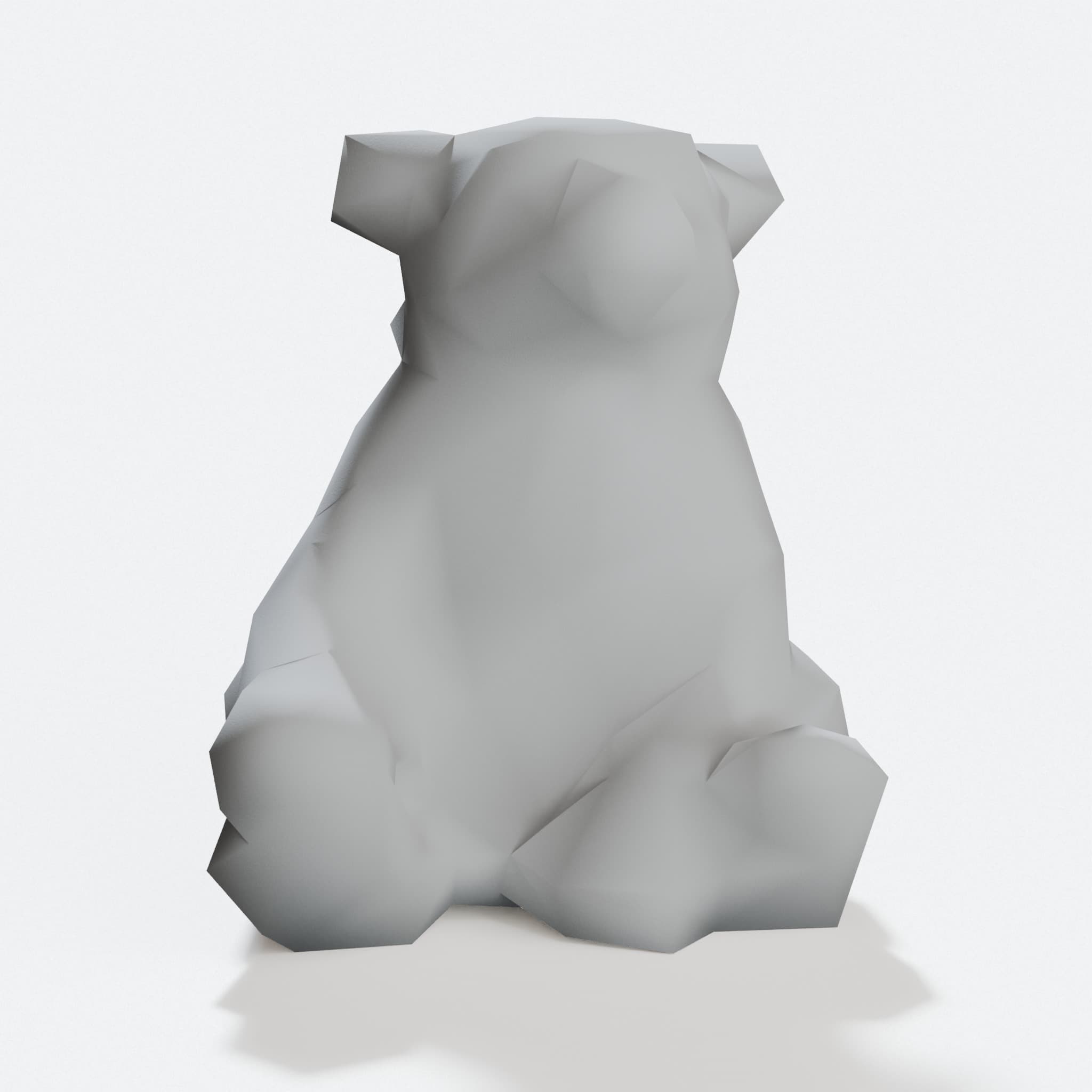 Low Poly Bear 3D Printable Toy, hero tilt
