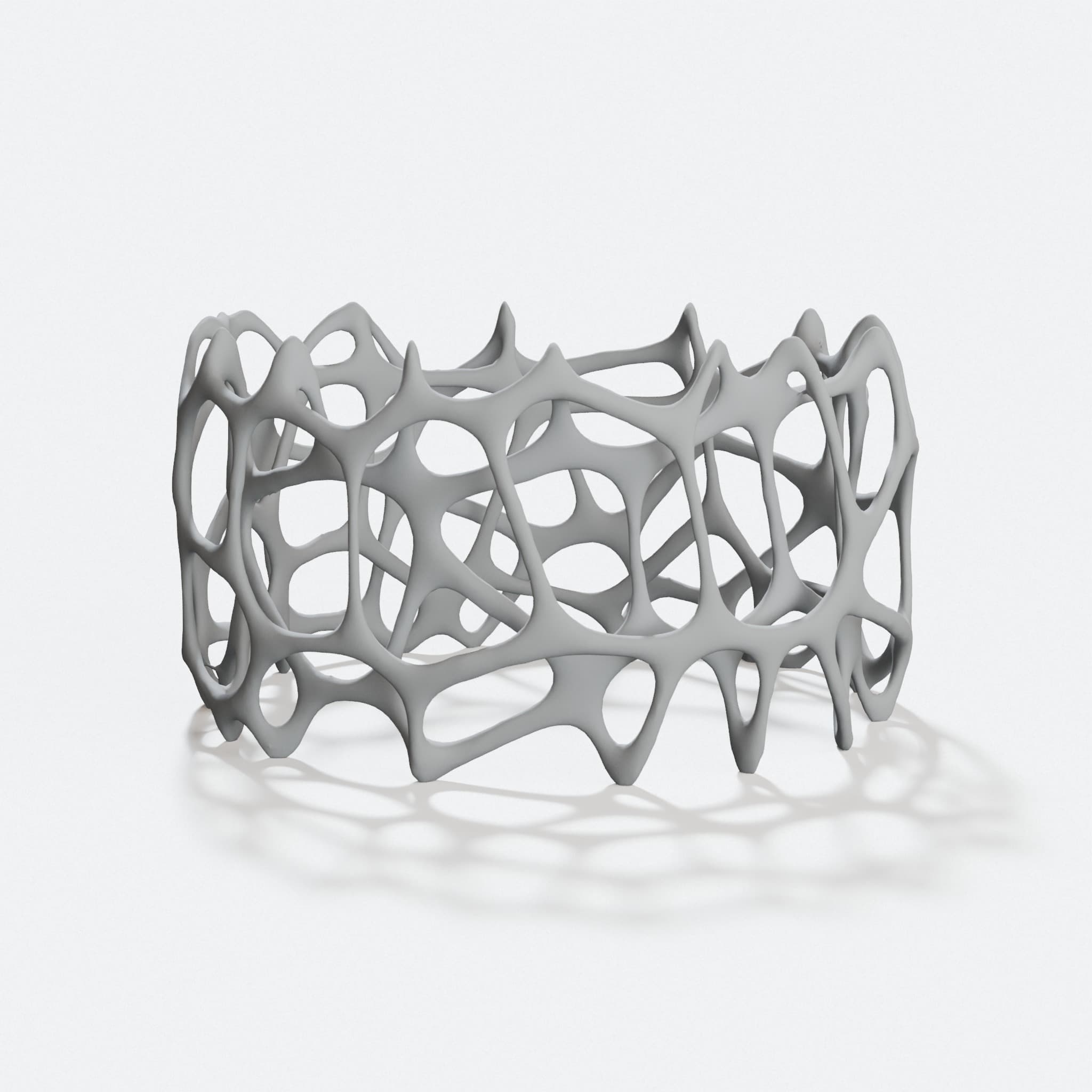 Voronoi Bracelet 3D Printed Gift, hero tilt