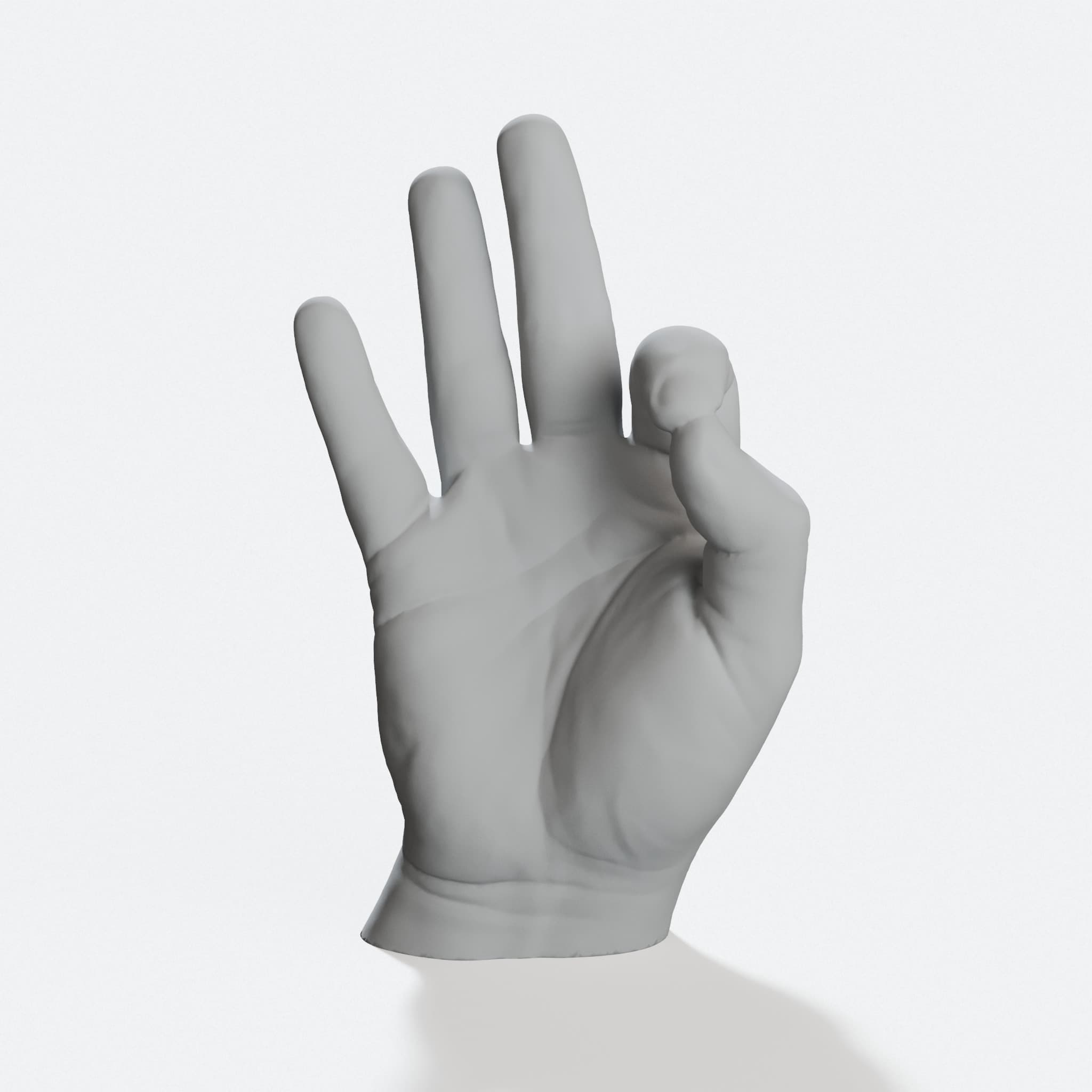 A-OK Hand Gesture 3D Printed Home Decor Sculpture, hero tilt